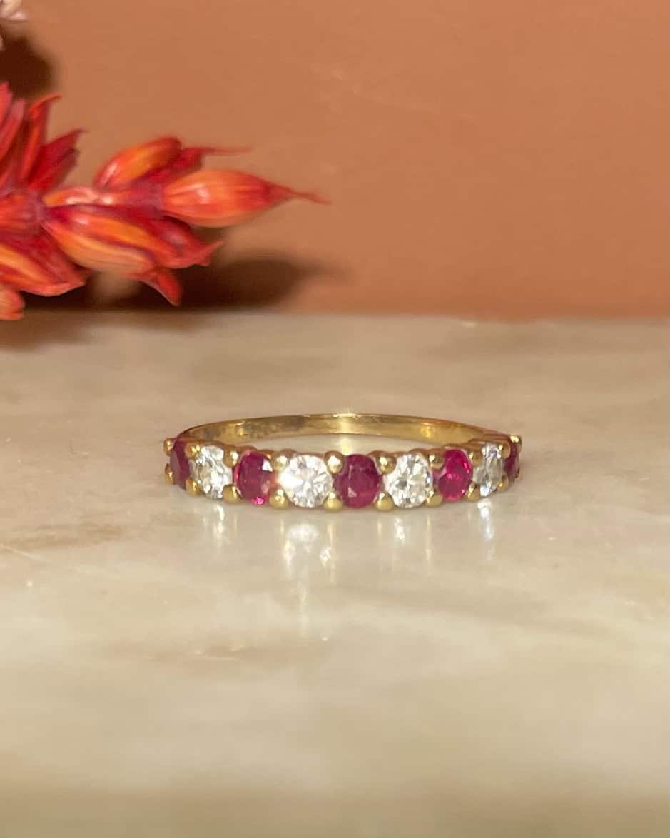 Demi Alliance Rubis & Diamants "Amaira" - Elliade Paris