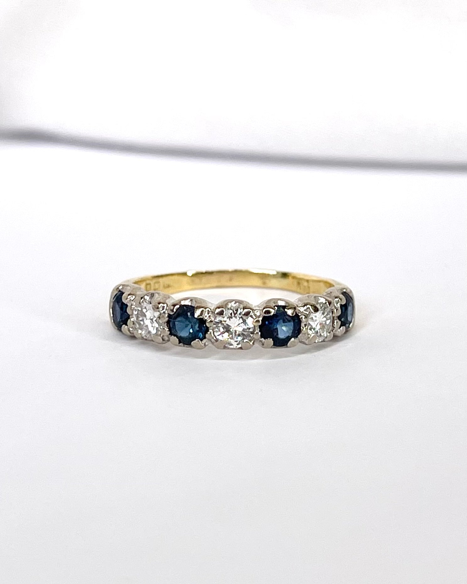 Demi Alliance Saphirs 0.60 carat & Diamants 0.30 carat "Maud" - Elliade Paris