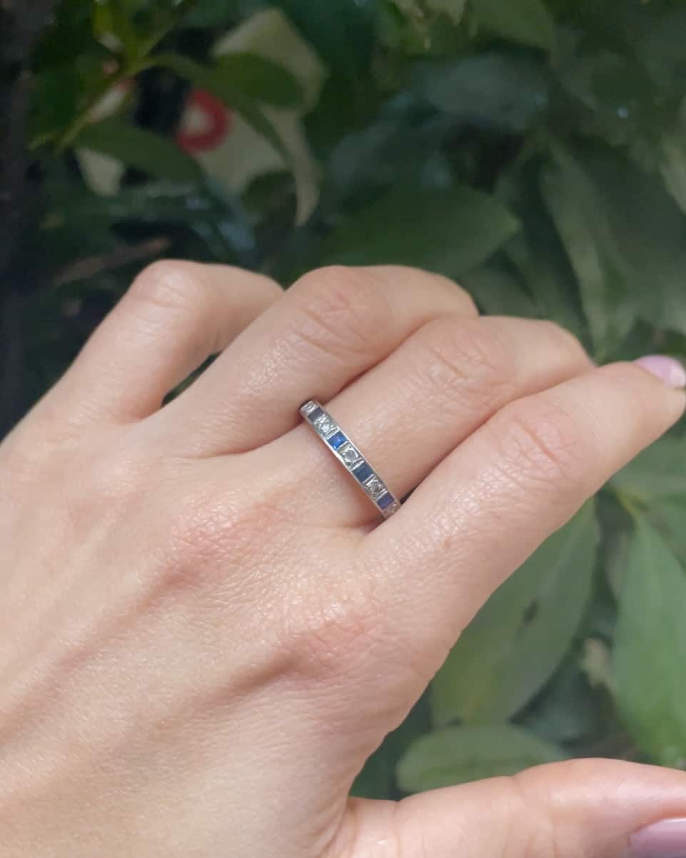 Demi alliance Saphirs & Diamants "Ximena" - Elliade Paris
