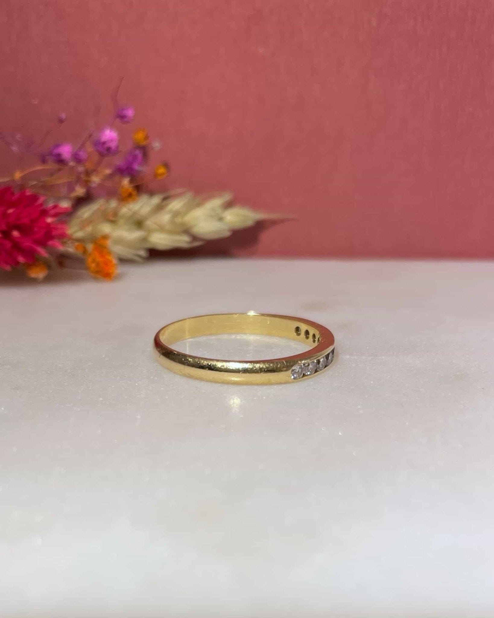 Demi Alliance Vintage 10 Diamants "Daisy" - Elliade Paris