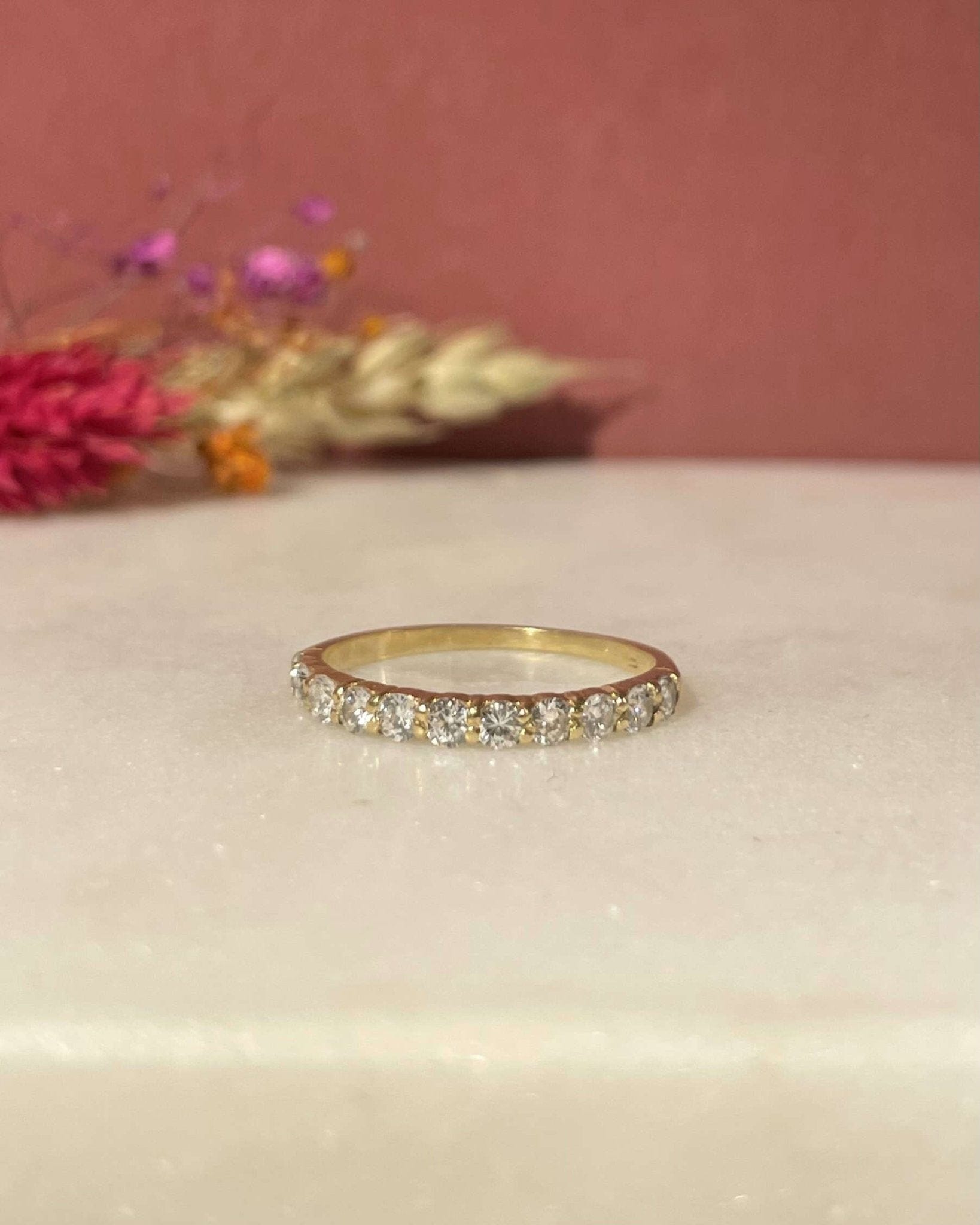 Demi Alliance Vintage 11 Diamants "Elssy" - Elliade Paris