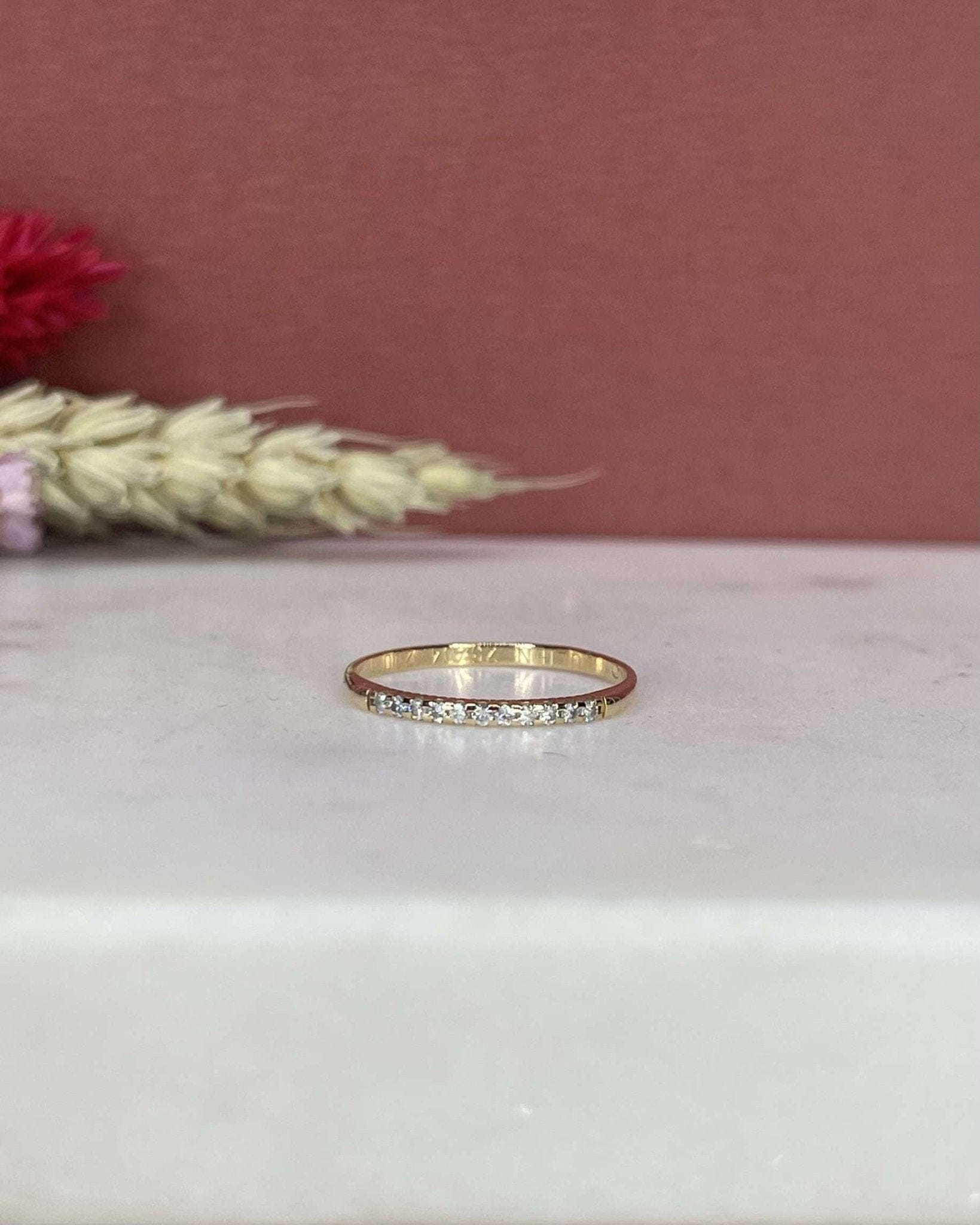 Demi Alliance Vintage 11 Diamants "Haada" - Elliade Paris