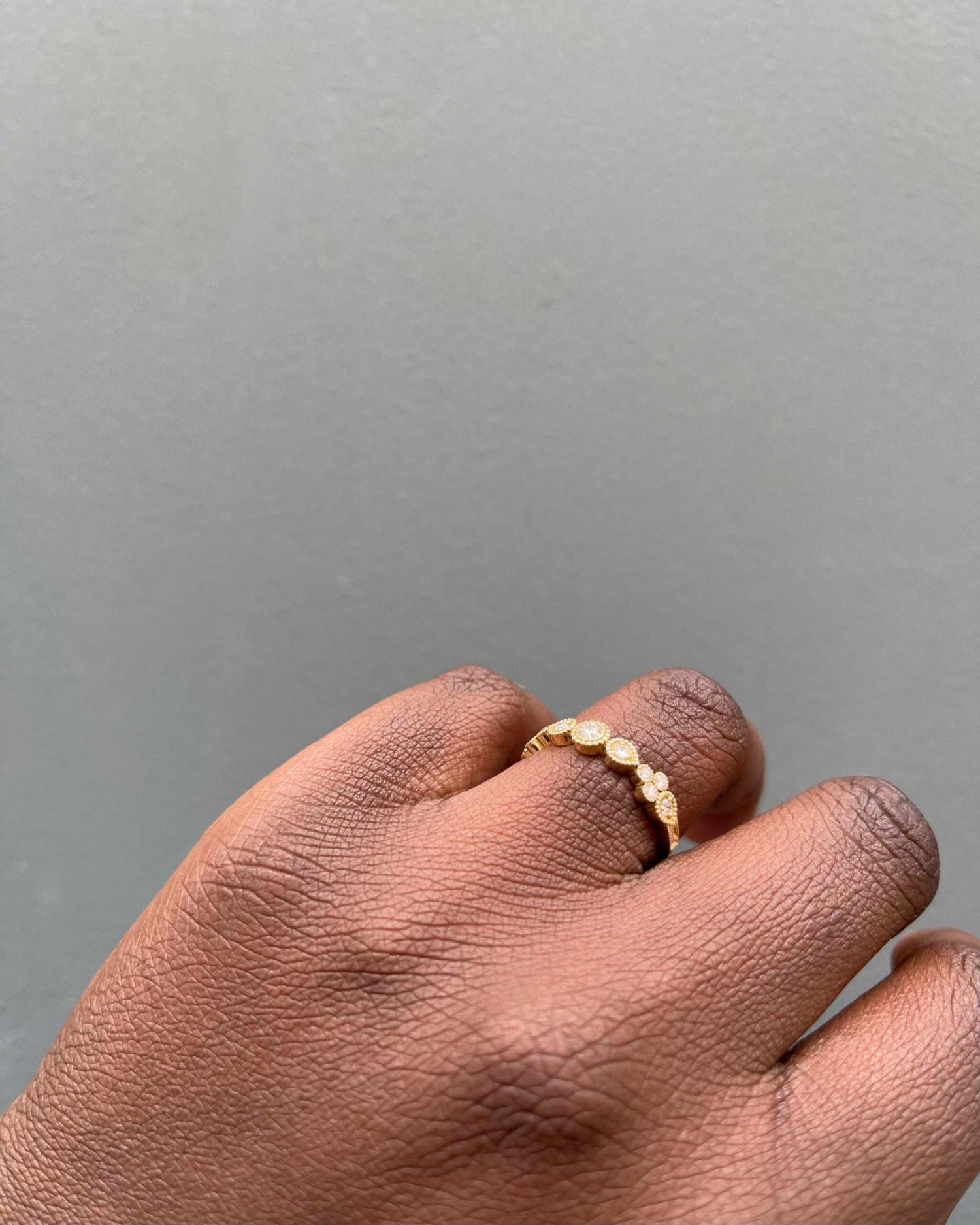 Demi Alliance Vintage 15 Diamants "Lucile" - Elliade Paris