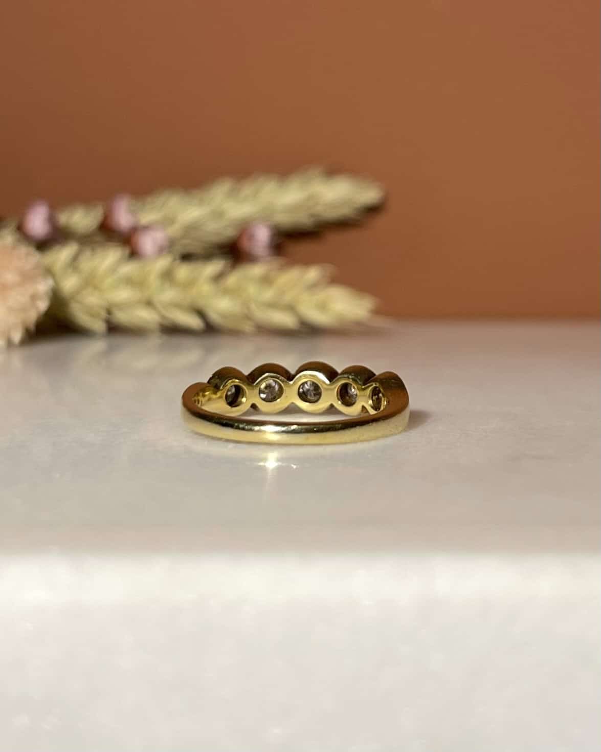 Demi Alliance Vintage 5 Diamants 0.50 carat "Sonny&
