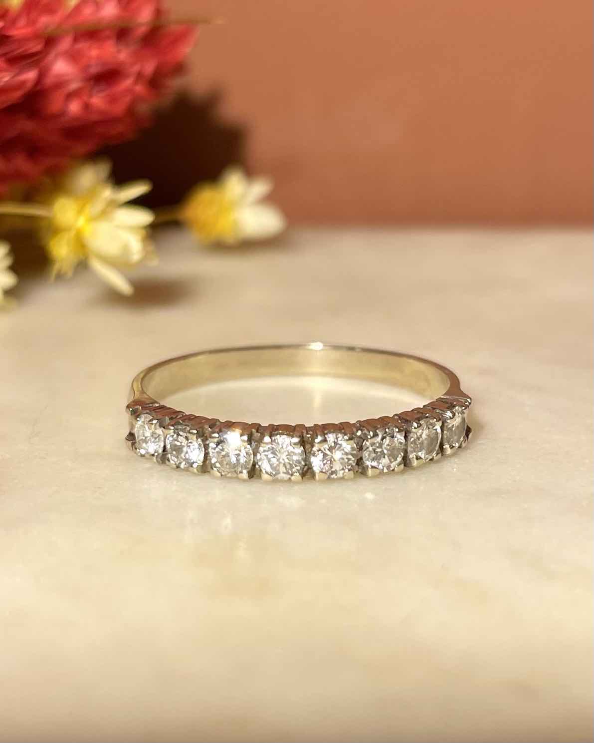 "Leah" Diamond Half Wedding Band
