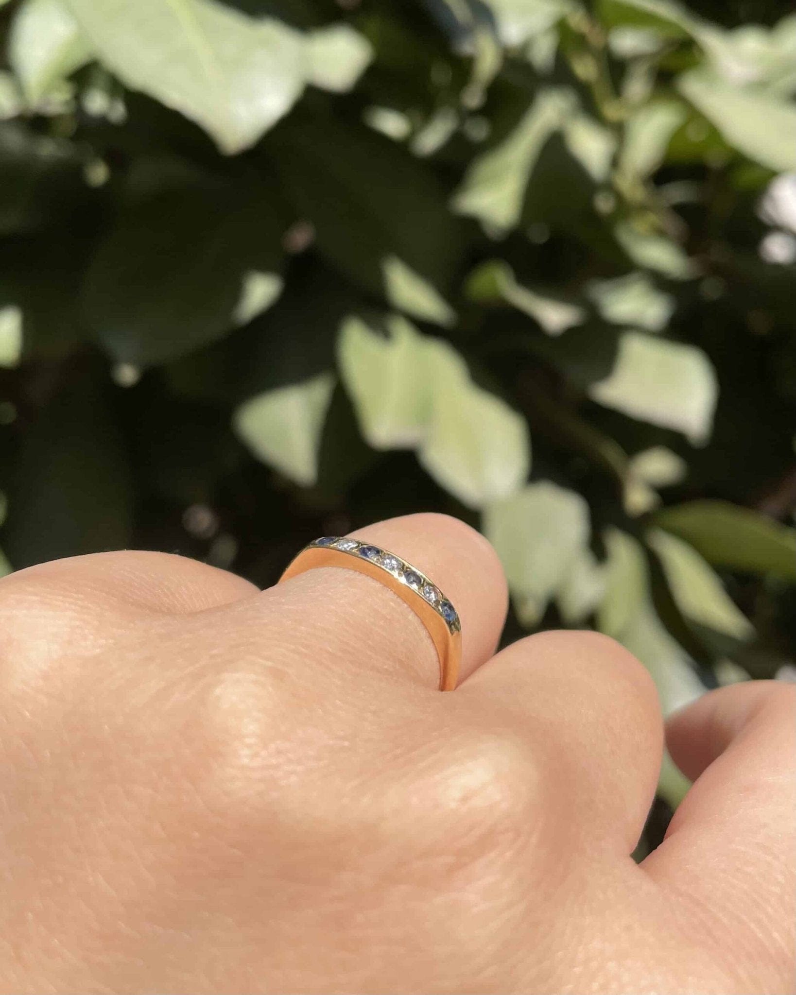 Demi Alliance Vintage Saphirs & Diamants "Béatrice" - Elliade Paris