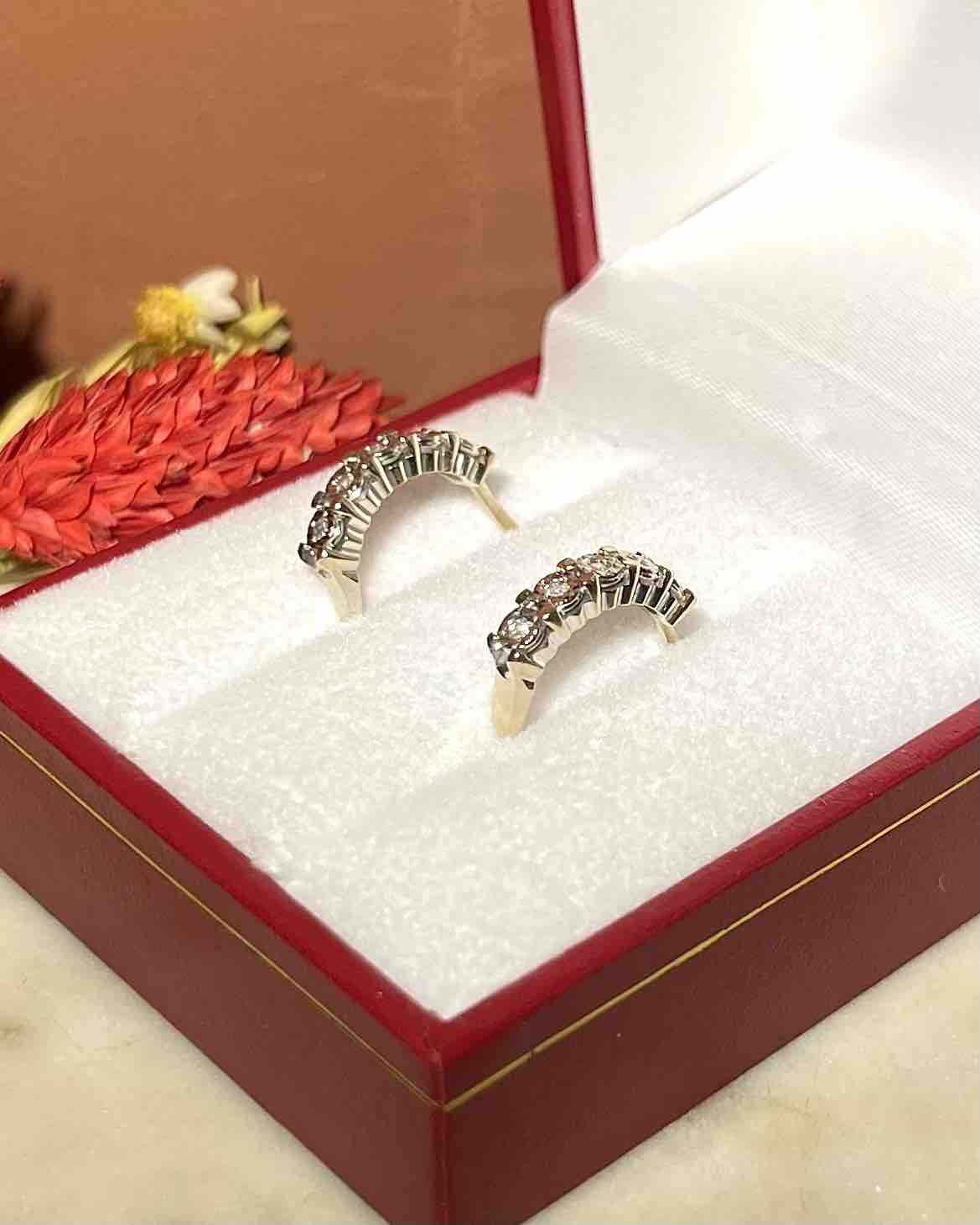 Half Diamond Hoop Earrings "Larissa"