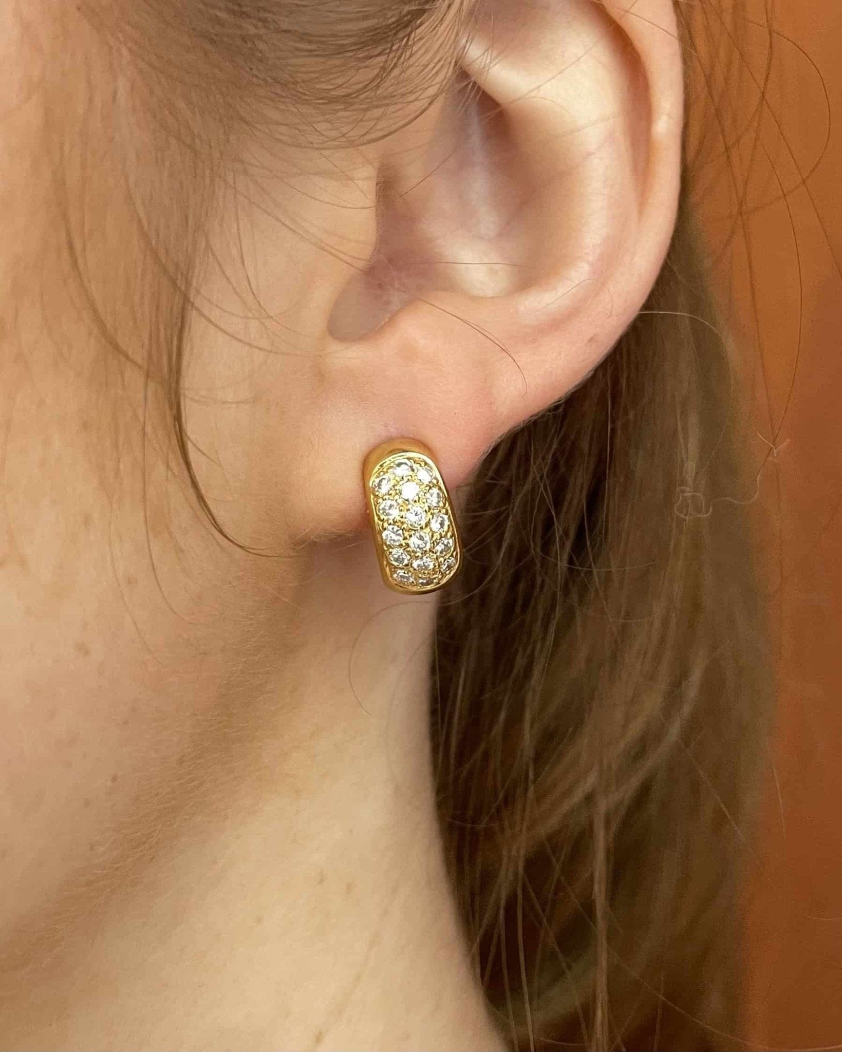Demi Créoles Diamants 0.32 carat "Blanche" - Elliade Paris