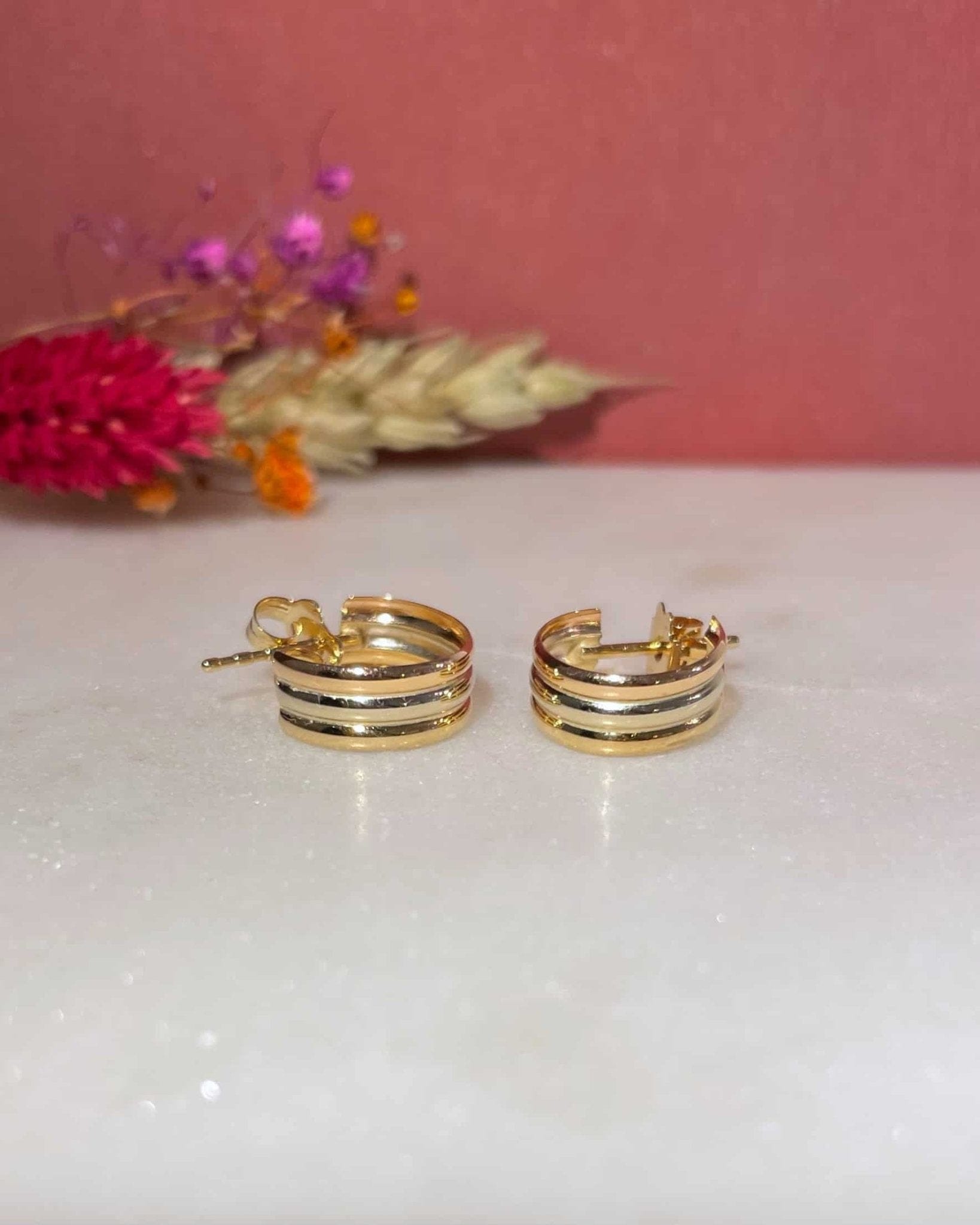 Demi - Créoles Trois Ors Vintage "Serene" - Elliade Paris