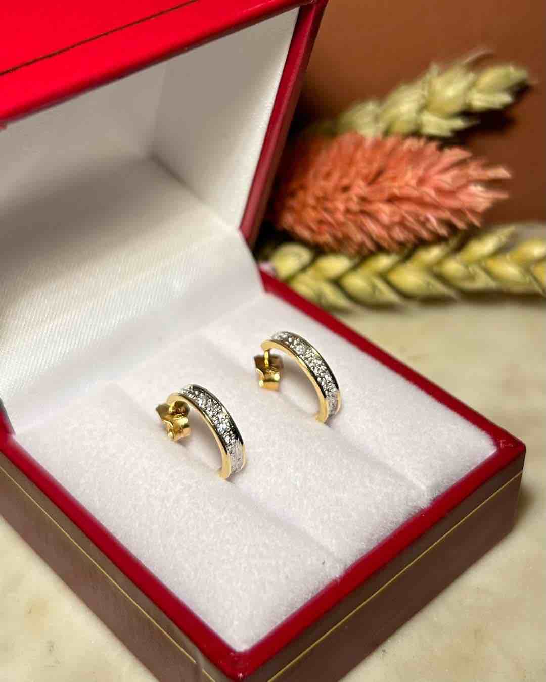Demi Créoles Vintage Diamants "Pénélope" - Elliade Paris