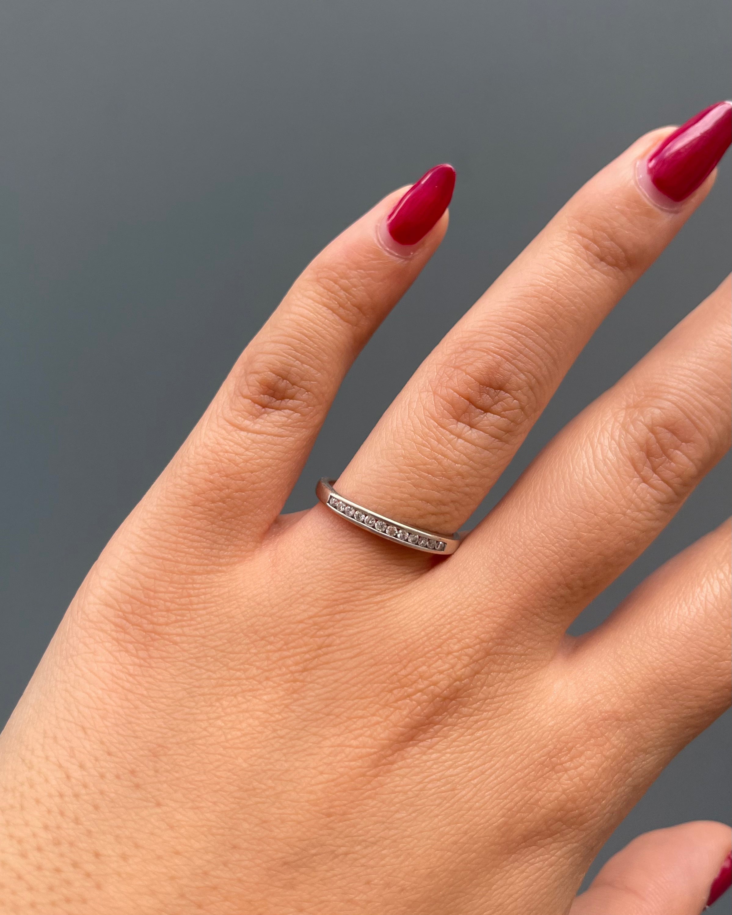 Bague Demi-Alliance Diamants 0.12 carat "Isalys" - Elliade Paris