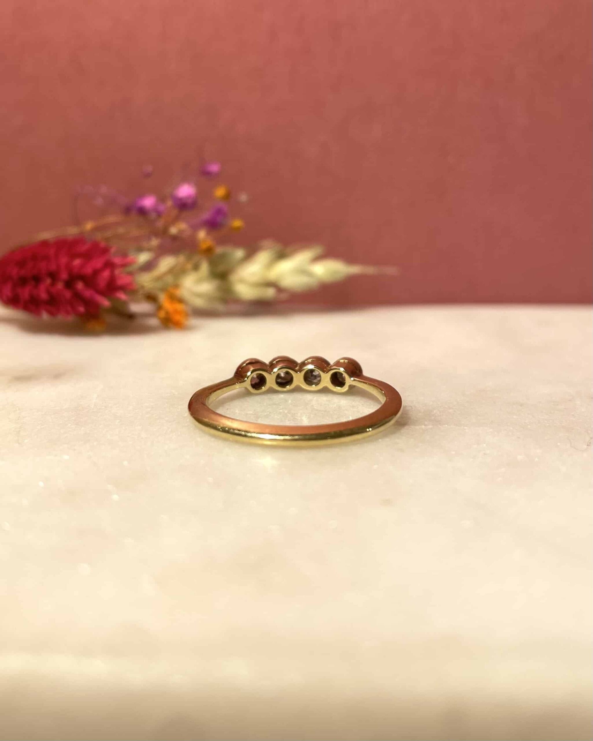Bague Art-Déco Rivière 4 Diamants "Roxanne" - Elliade Paris