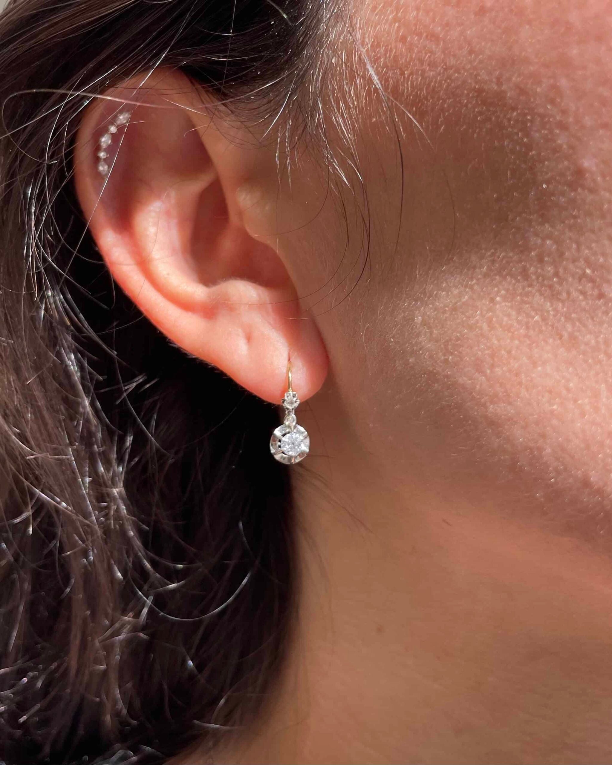 "Méliha" 0.34 carat Diamond Sleeper Earrings