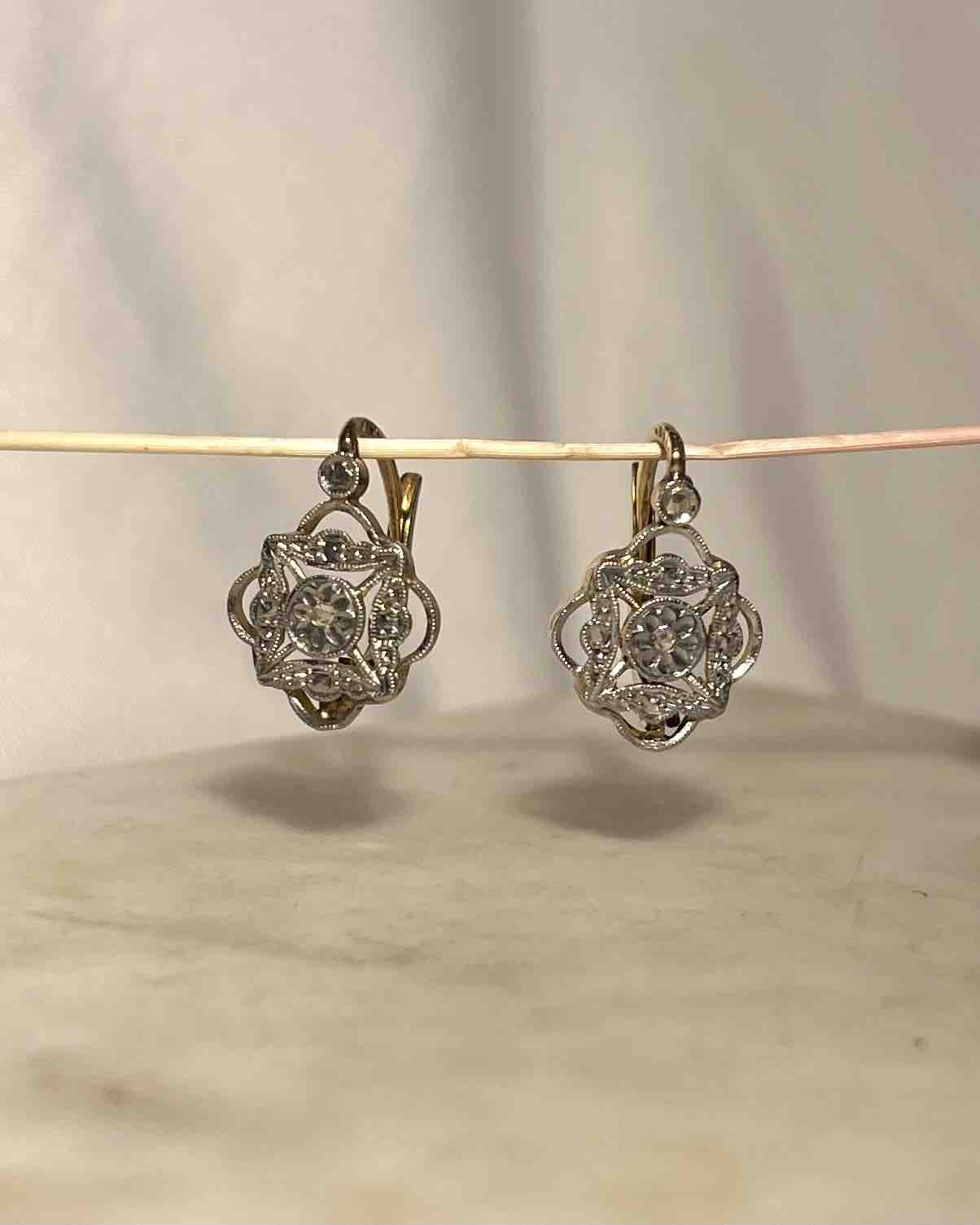 Dormeuses Art - déco diamants "Élise" - Elliade Paris