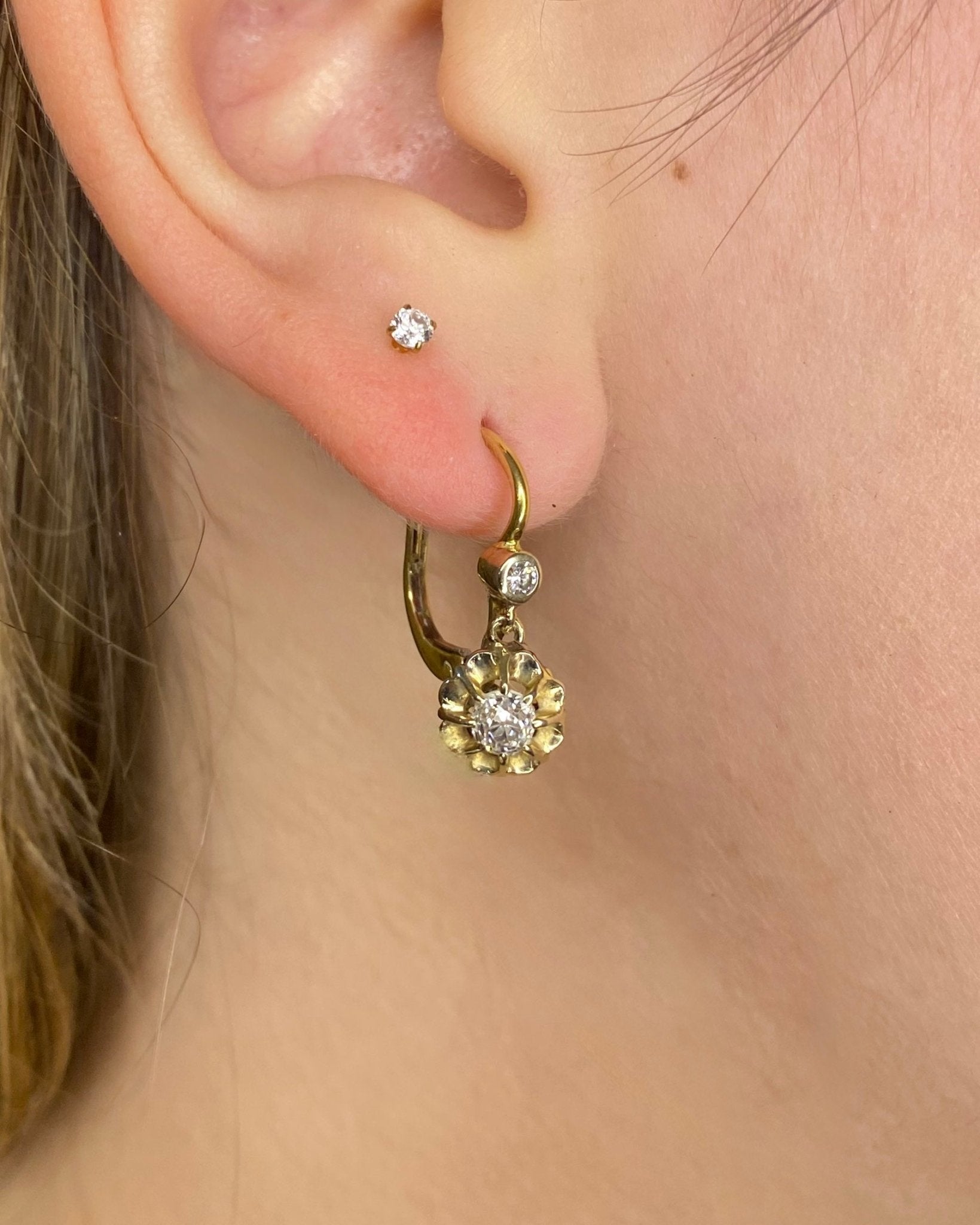 Dormeuses Diamants 0.53 carat " Alexanne" - Elliade Paris