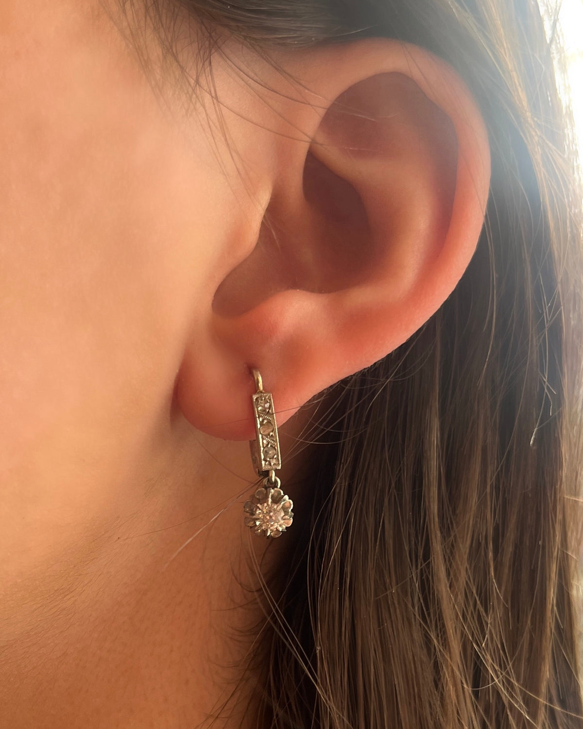 Dormeuses vintage Diamants "Minerva"