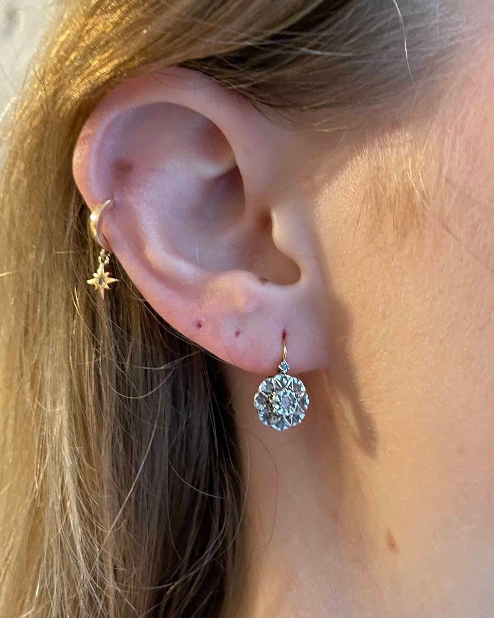 Dormeuses Marguerite Diamants "Sarah" - Elliade Paris