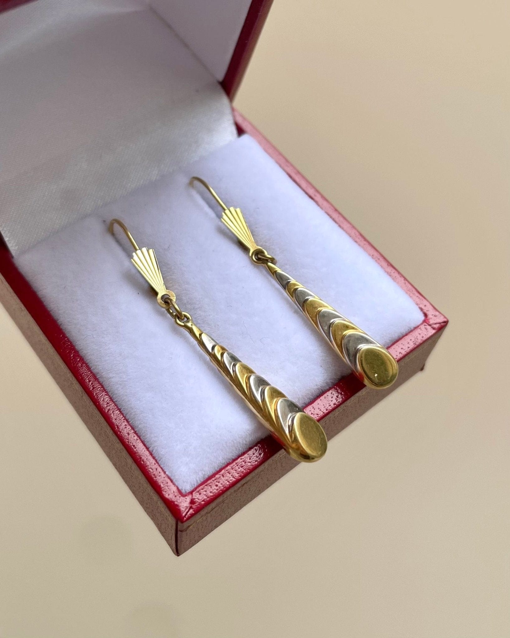 Dormeuses Pendantes Deux Ors 18 carats "Petronie" - Elliade Paris