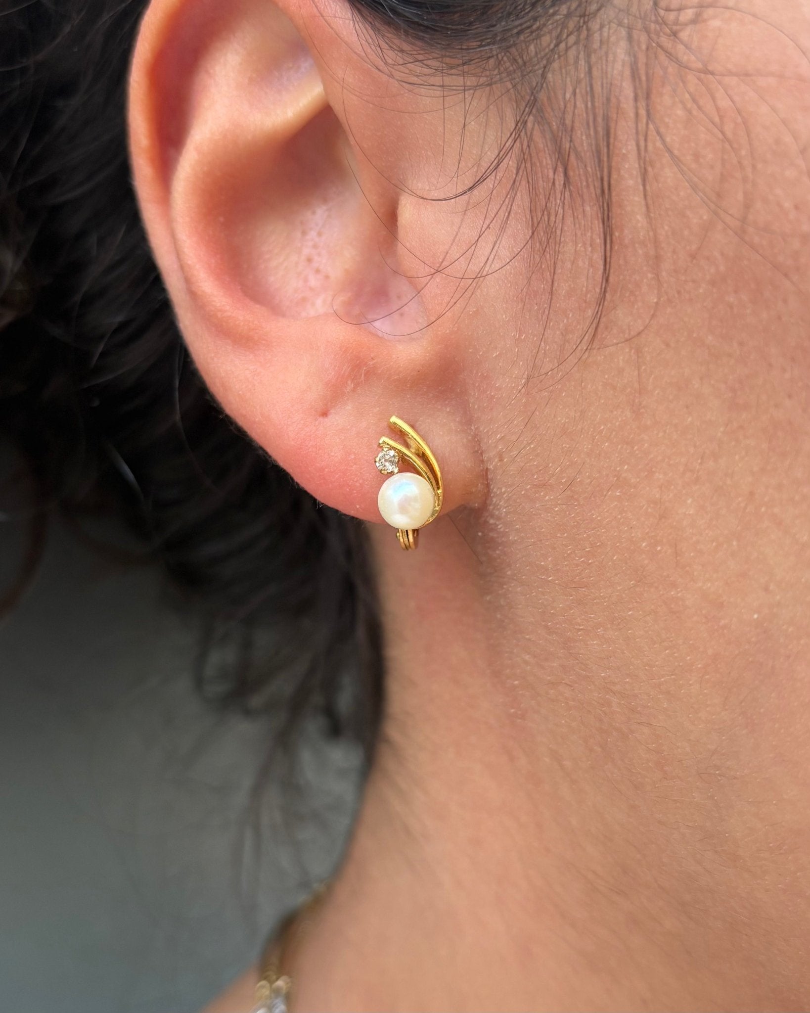 Dormeuses Perles & Diamants "Martha" - Elliade Paris