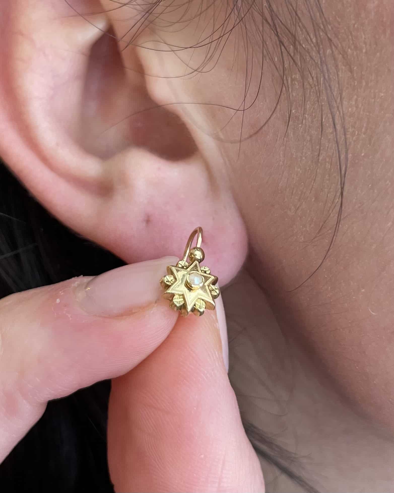 Dormeuses Étoiles Vintage Perles « Liora »