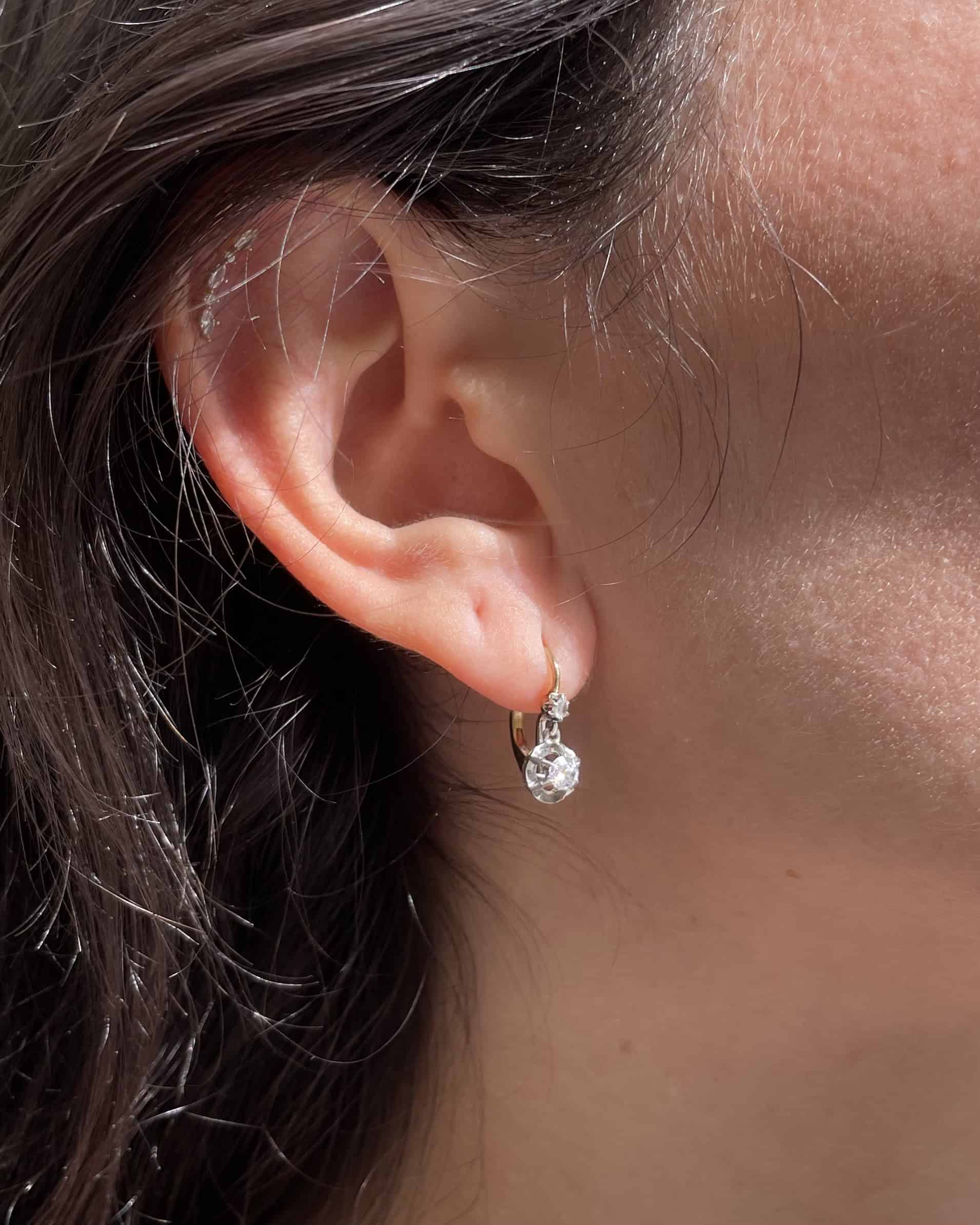 "Méliha" 0.34 carat Diamond Sleeper Earrings