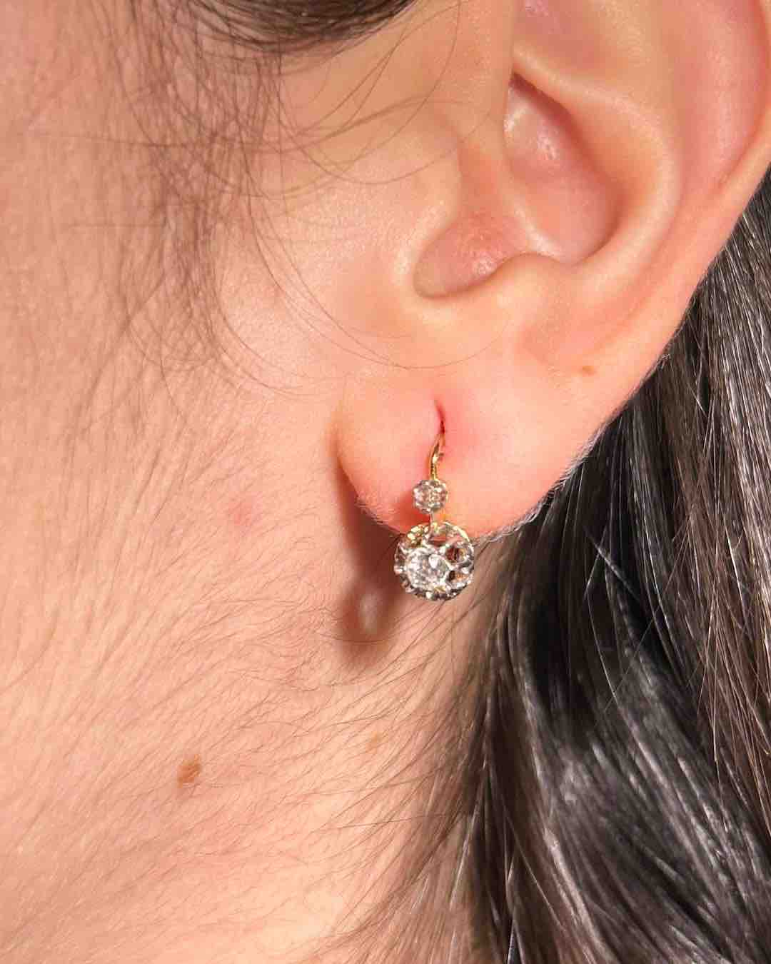 Dormeuses vintage Diamants "Lila" - Elliade Paris