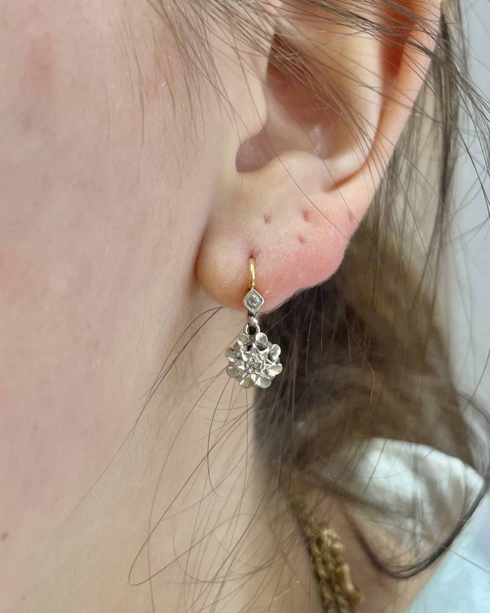 Dormeuses Vintage Diamants "Odessa" - Elliade Paris