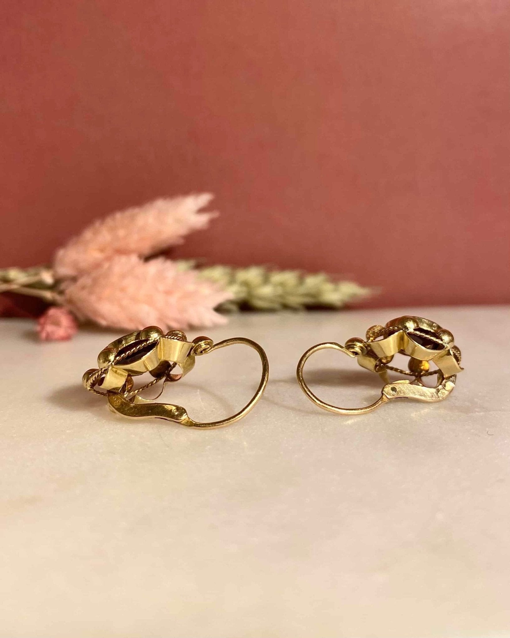 Dormeuses Vintage Grenats 2.40 carats "Dahlia" - Elliade Paris