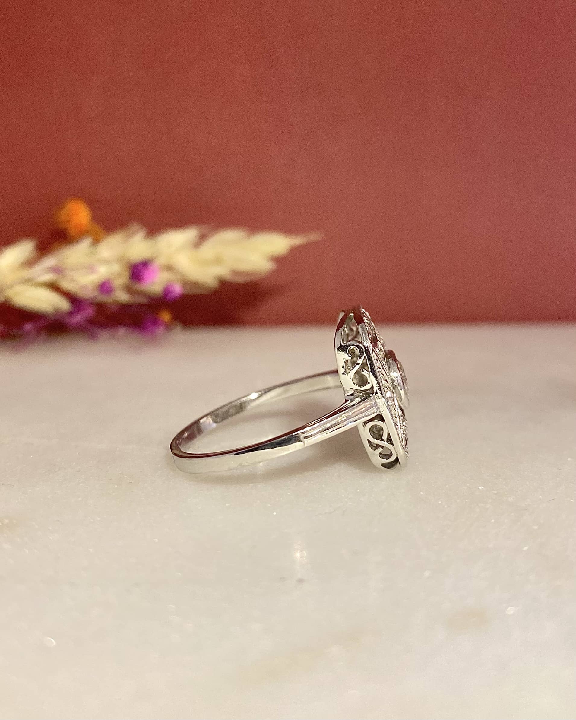 Art Deco style ring with 0.53 carat diamonds "Colette"