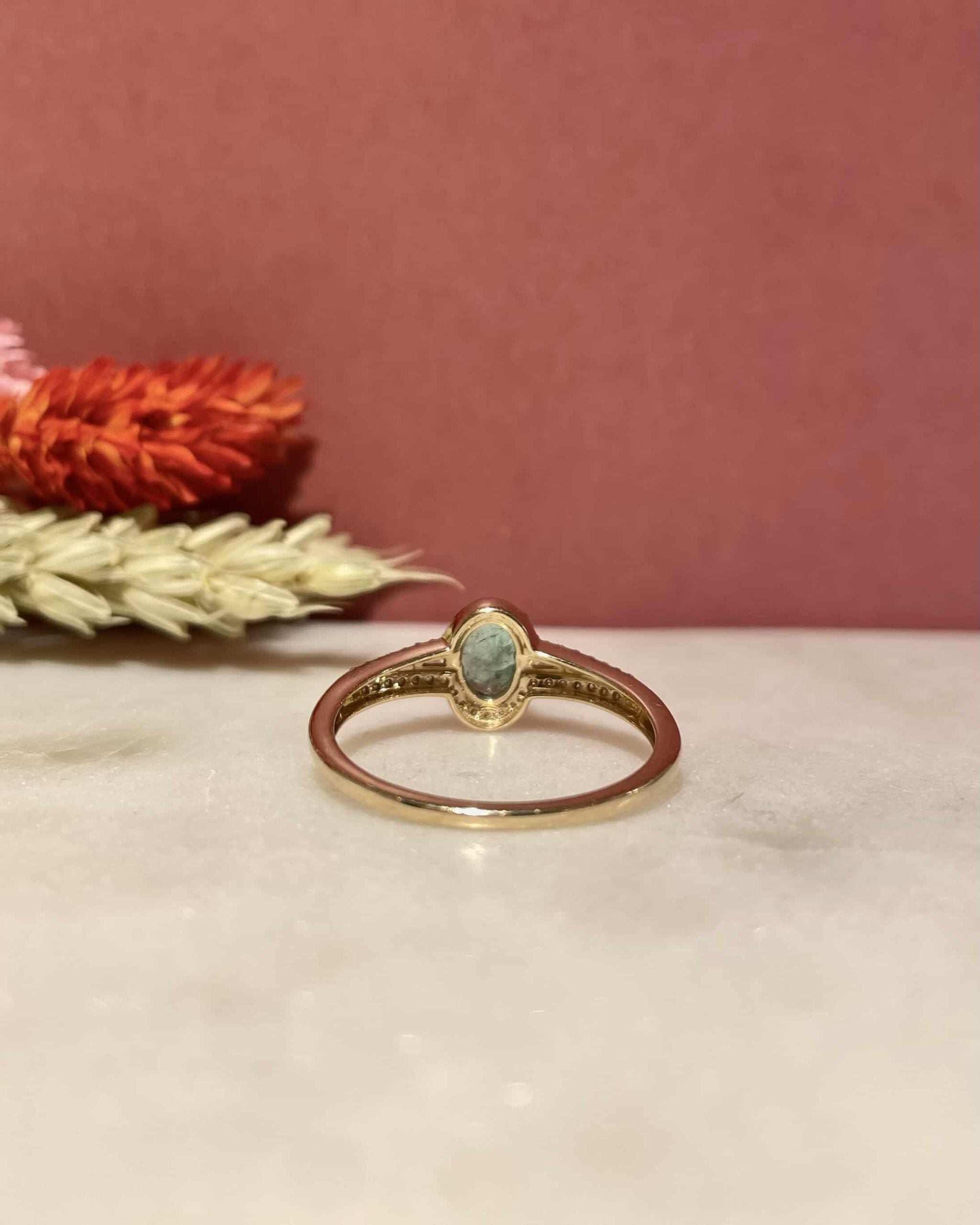 Bague Vintage Émeraude 0.65 carat & Diamants "Hope"