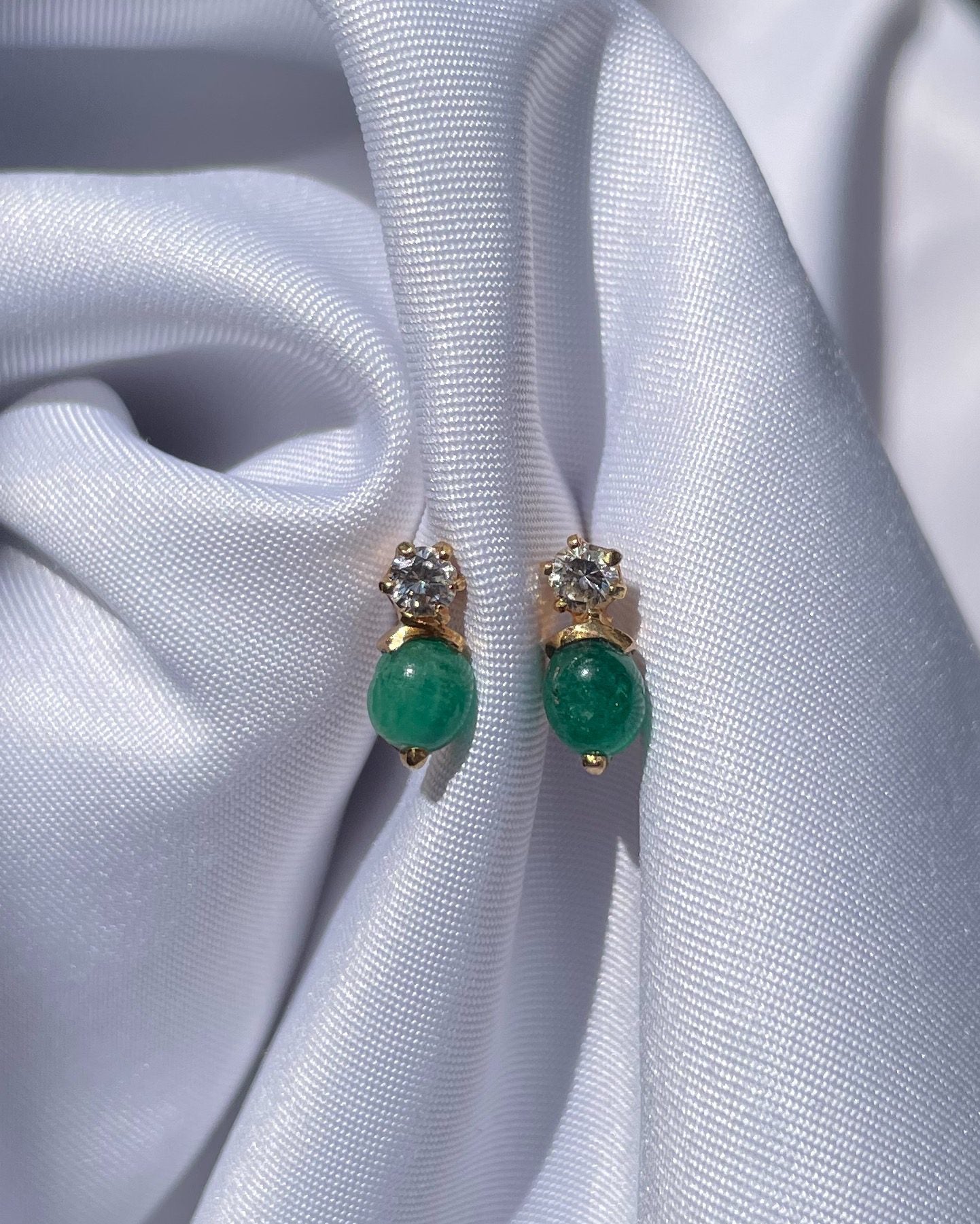"Kenny" Emerald and Diamond Earrings