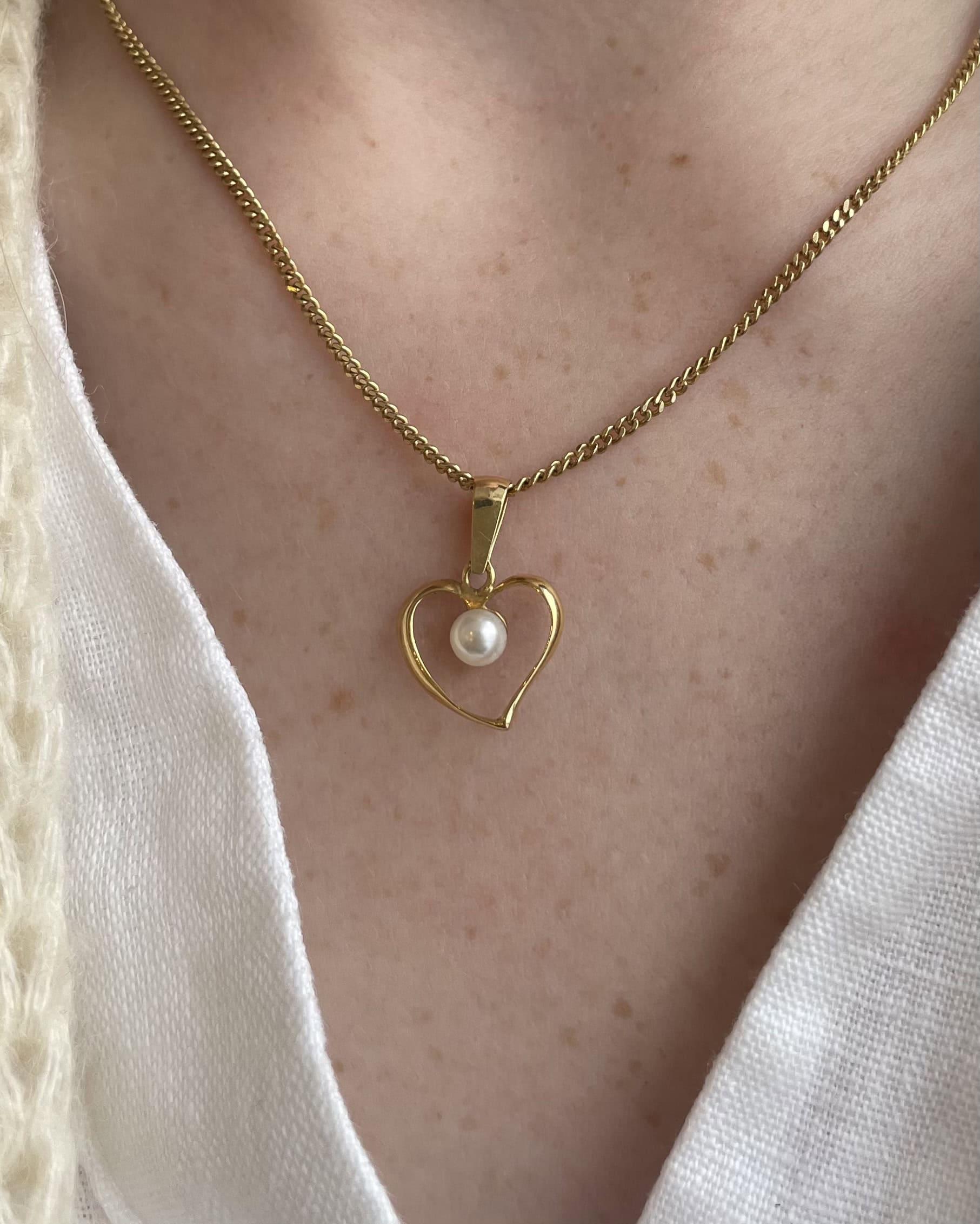 Pendentif Vintage Cœur Perle "Maelle"