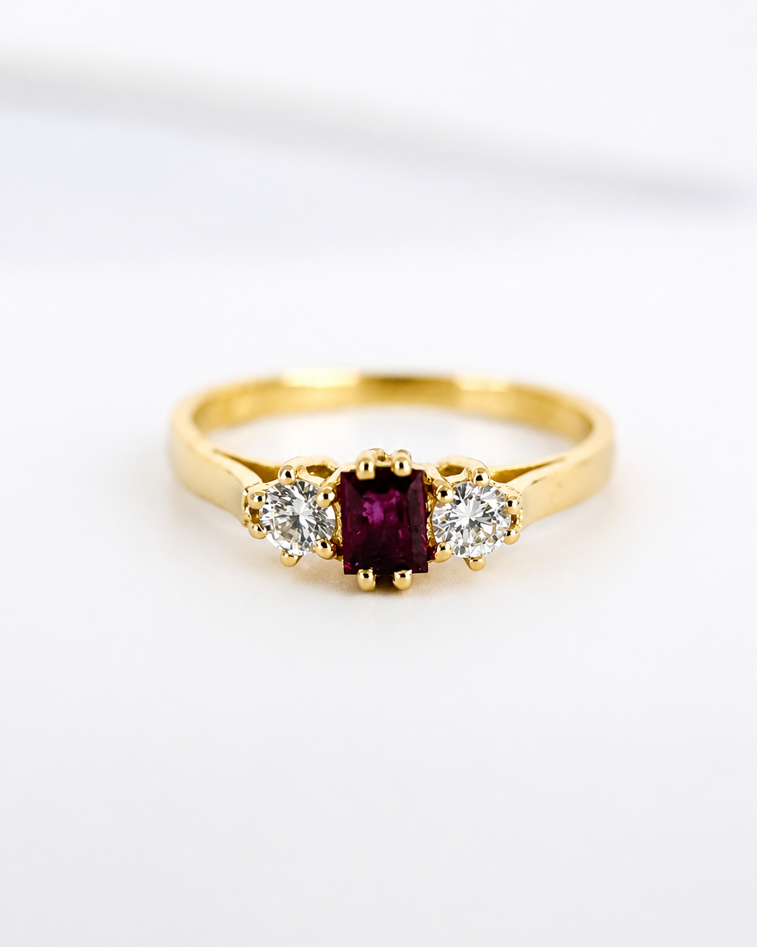 “Diana” 0.28-Carat Ruby & Diamond Trilogy Ring