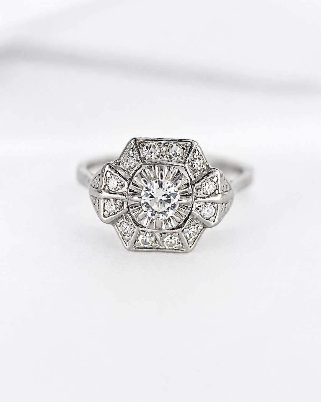 Bague Art-Déco Diamants 0.37 carat "Germain"