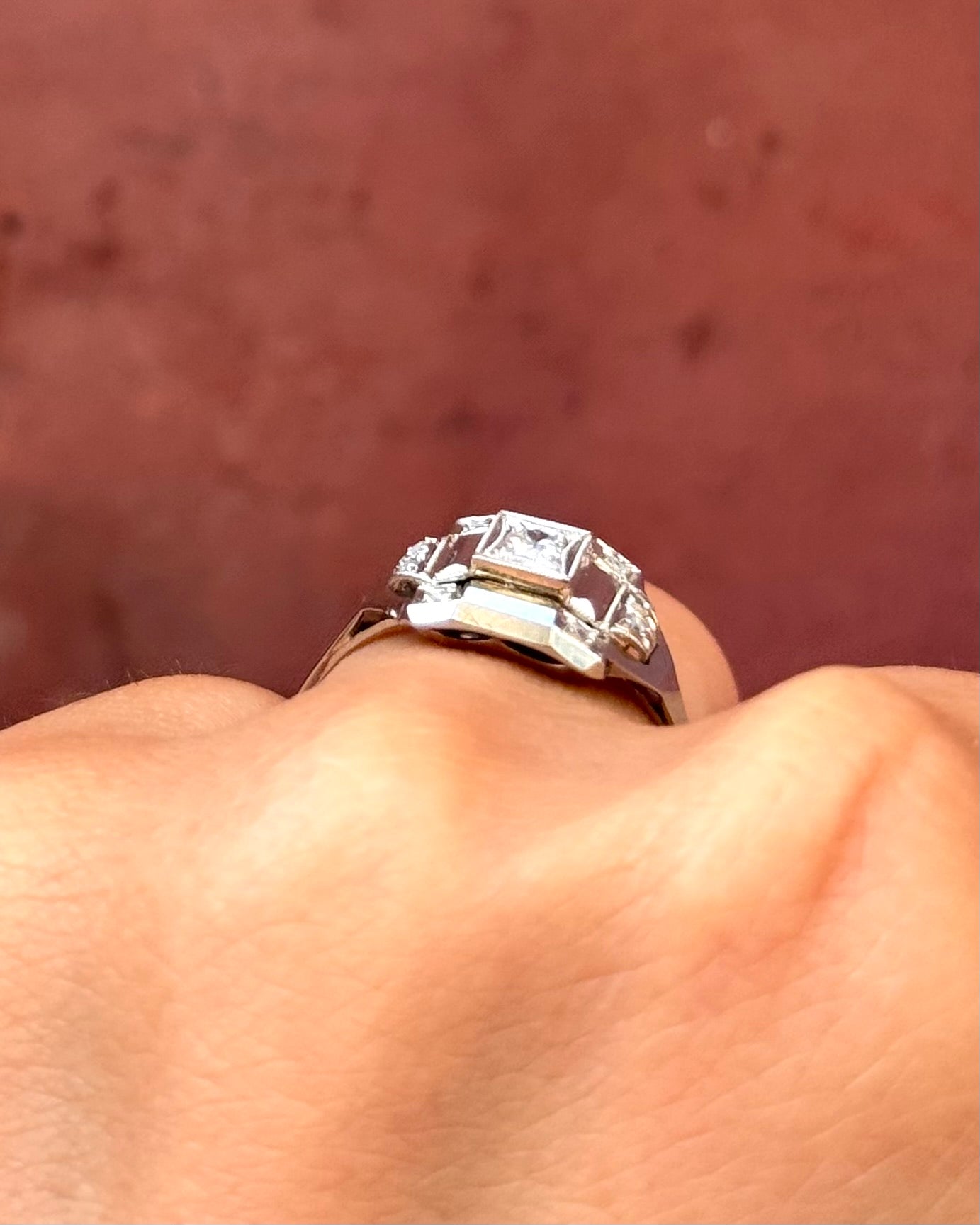 Anillo art déco de diamantes «Samia»