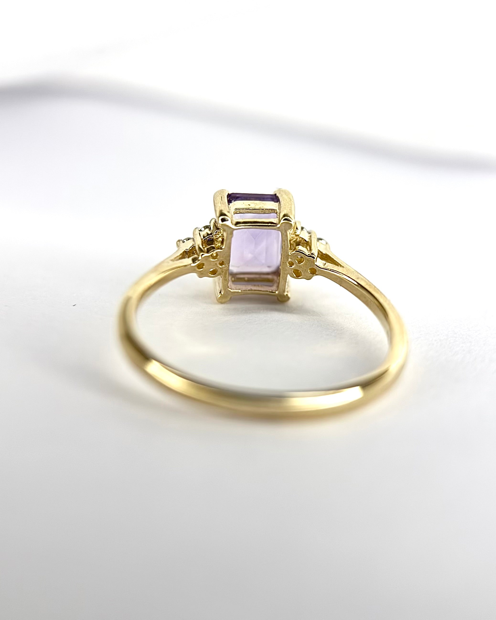 Bague Trilogie Améthyste 0.90 carat & Diamants "Tristane"