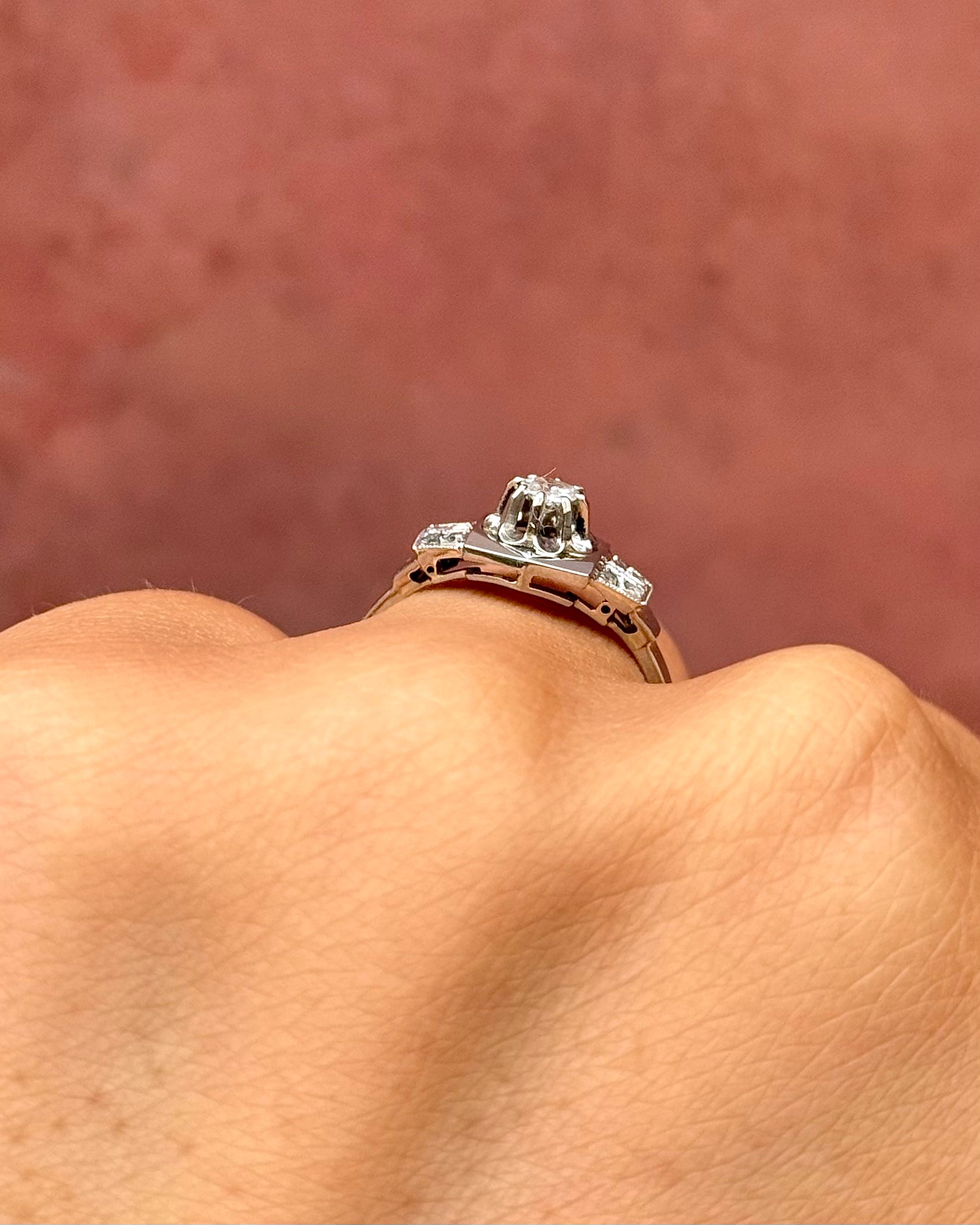 Anillo art déco con diamantes «Clara»