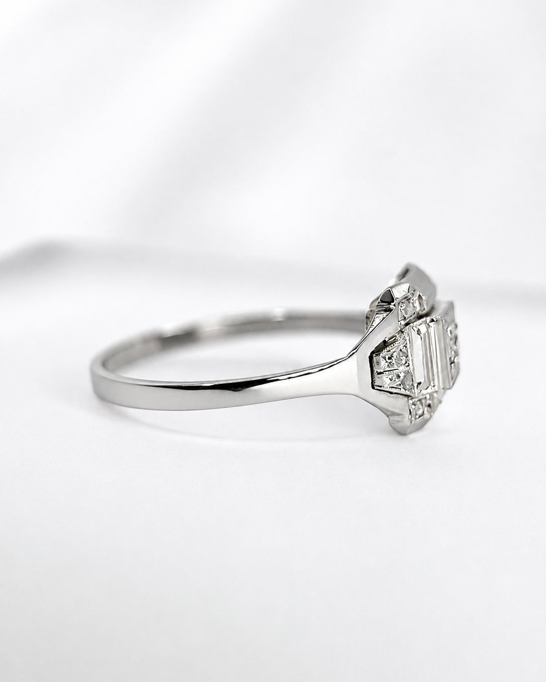 Anillo art déco de diamantes «Samia»