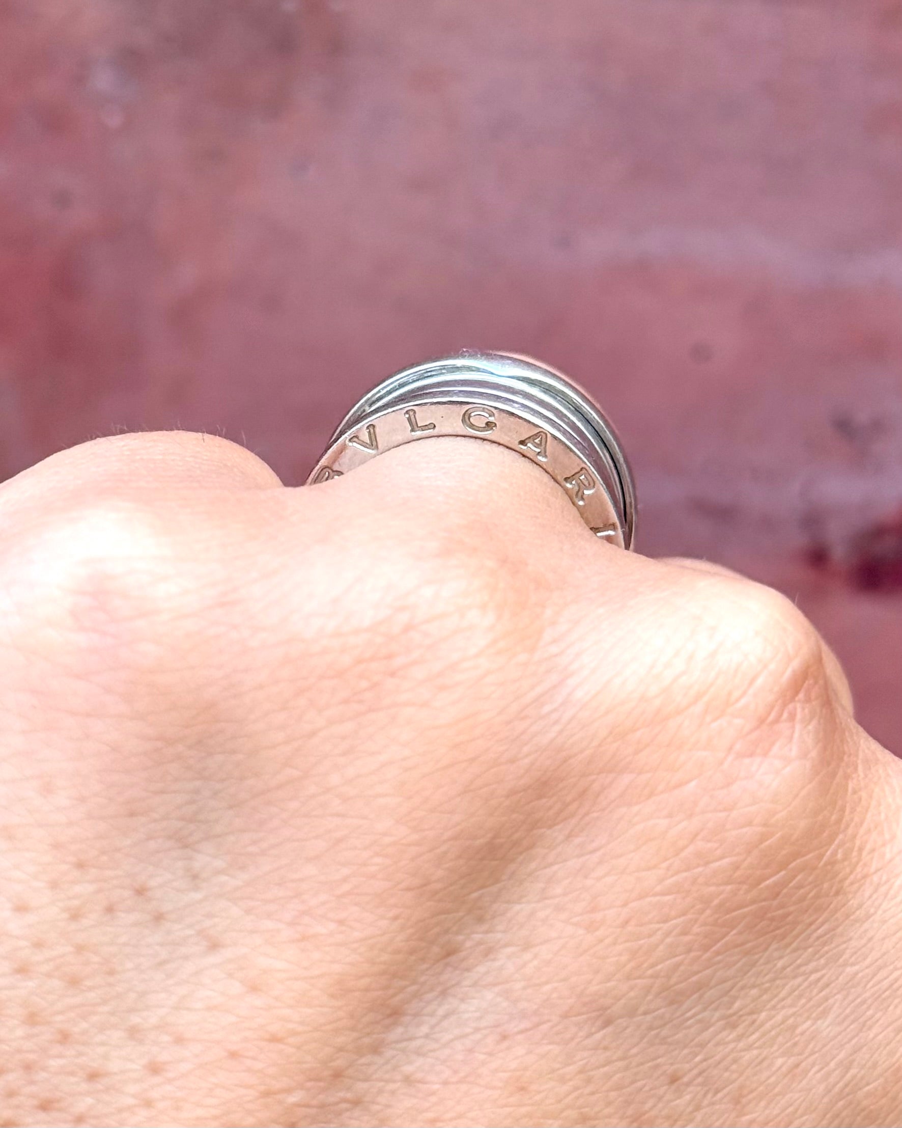 Bague Jonc Bulgari Or Gris 10,2g "B.Zero 1"