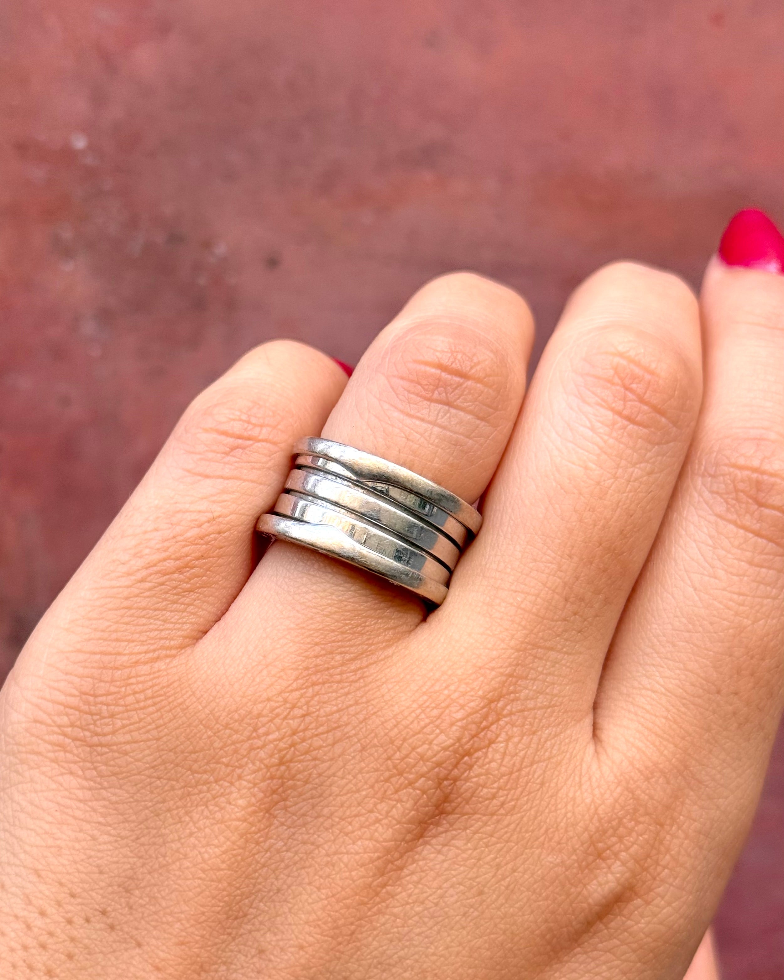 Bague Jonc Bulgari Or Gris 10,2g "B.Zero 1"
