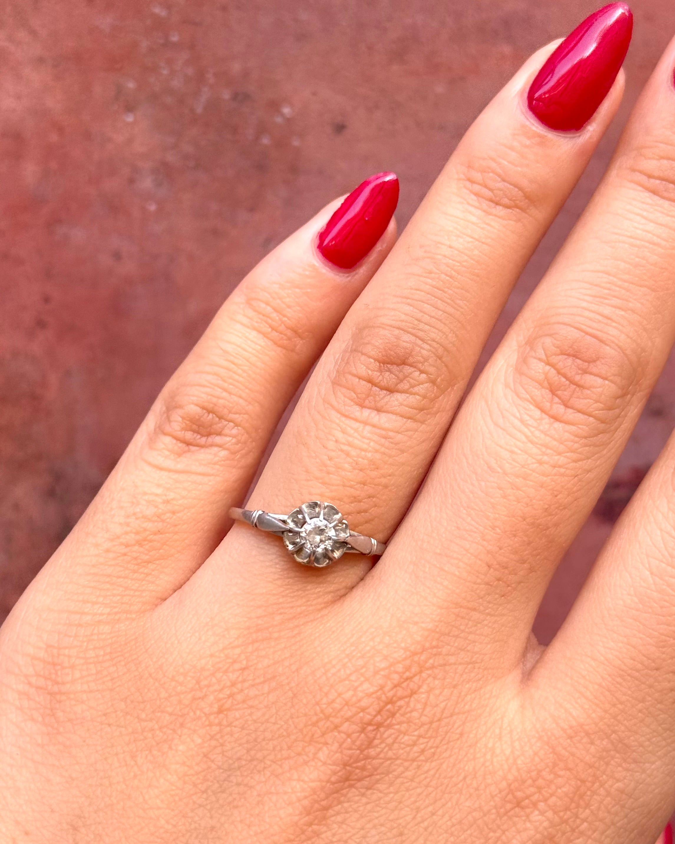 Bague Solitaire Art Déco Diamant "Emilia"