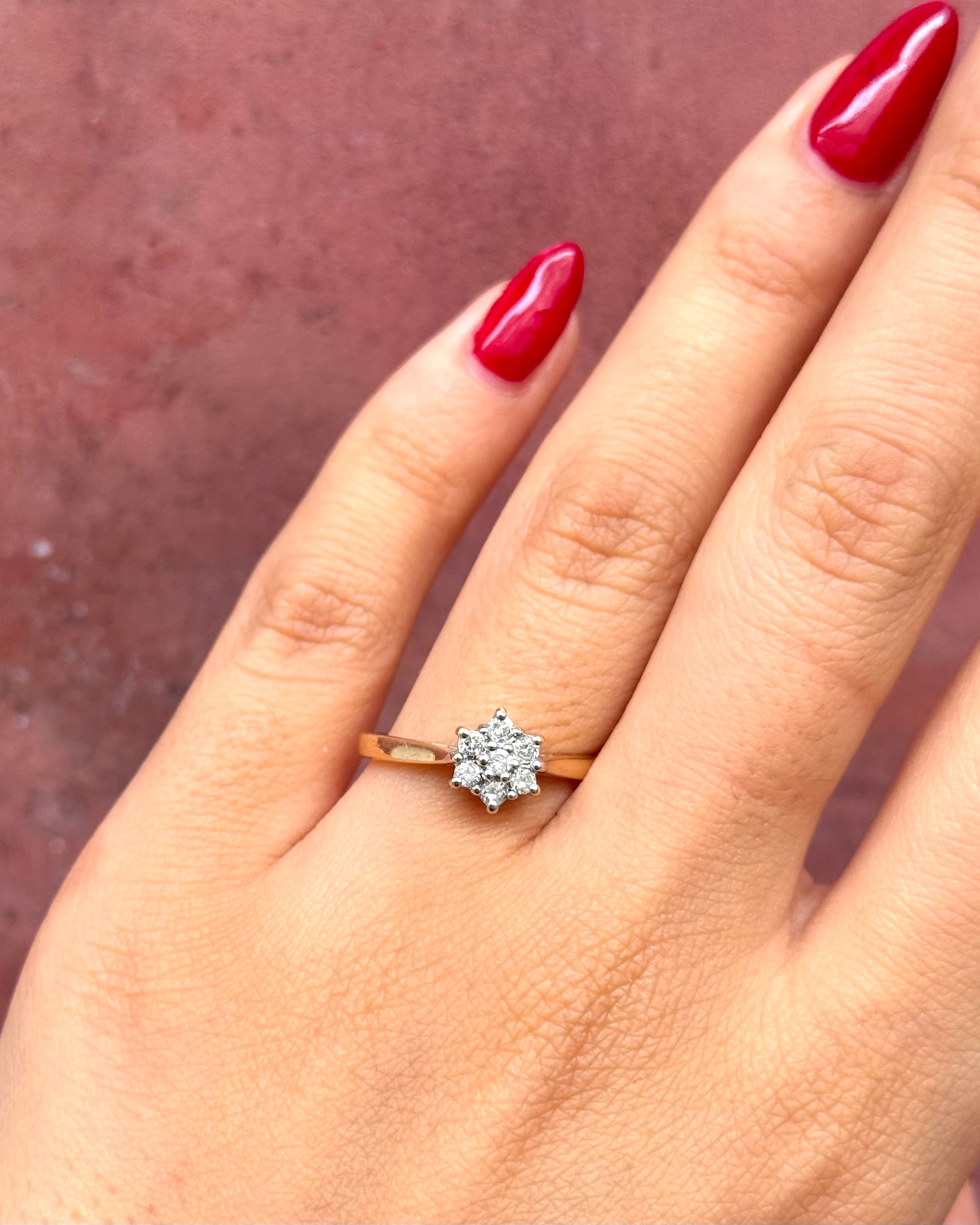 "Pascaline" 0.25-carat Diamond Daisy Ring