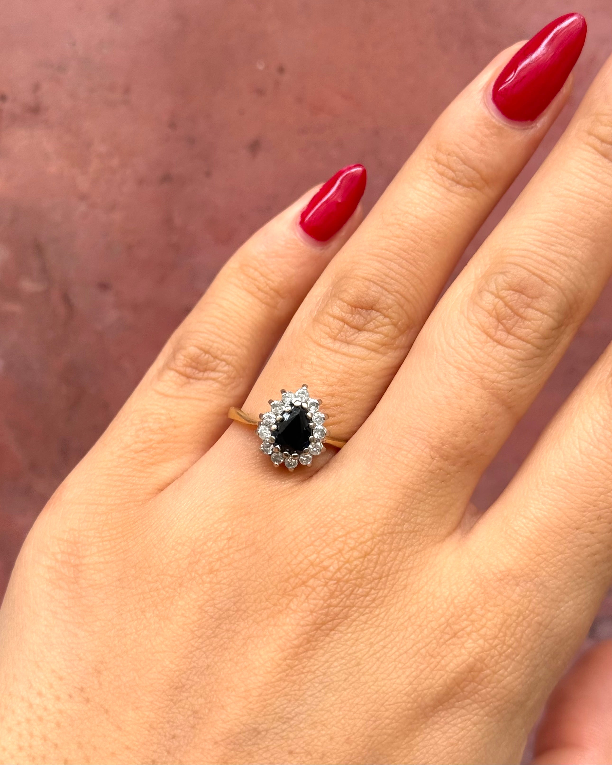 Bague Marguerite Saphir 0.98 carat & Diamants 0.26 carat "Lou"