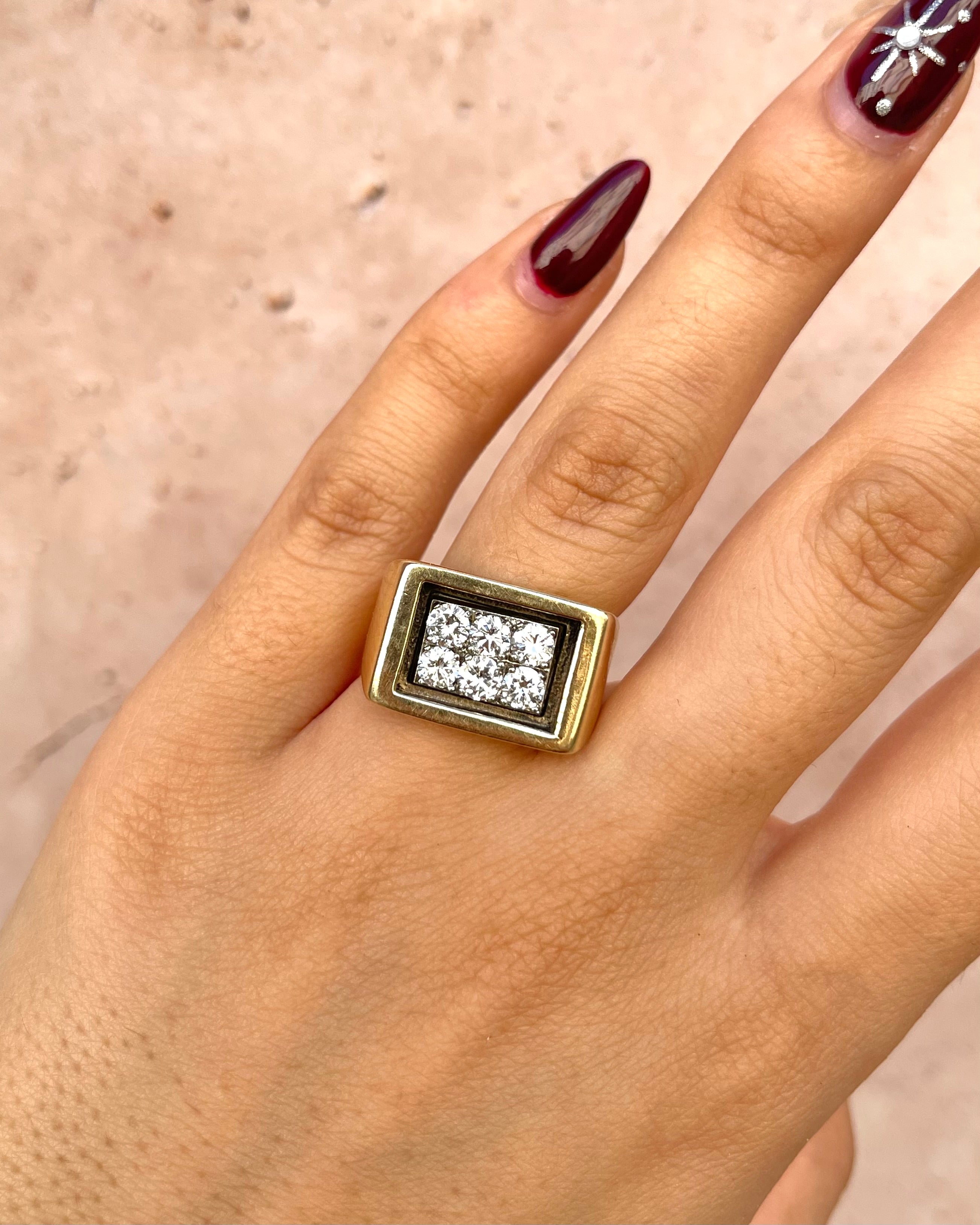 Anillo Tank Diamantes 1.20 quilates y Oro 9.15g "Océane"