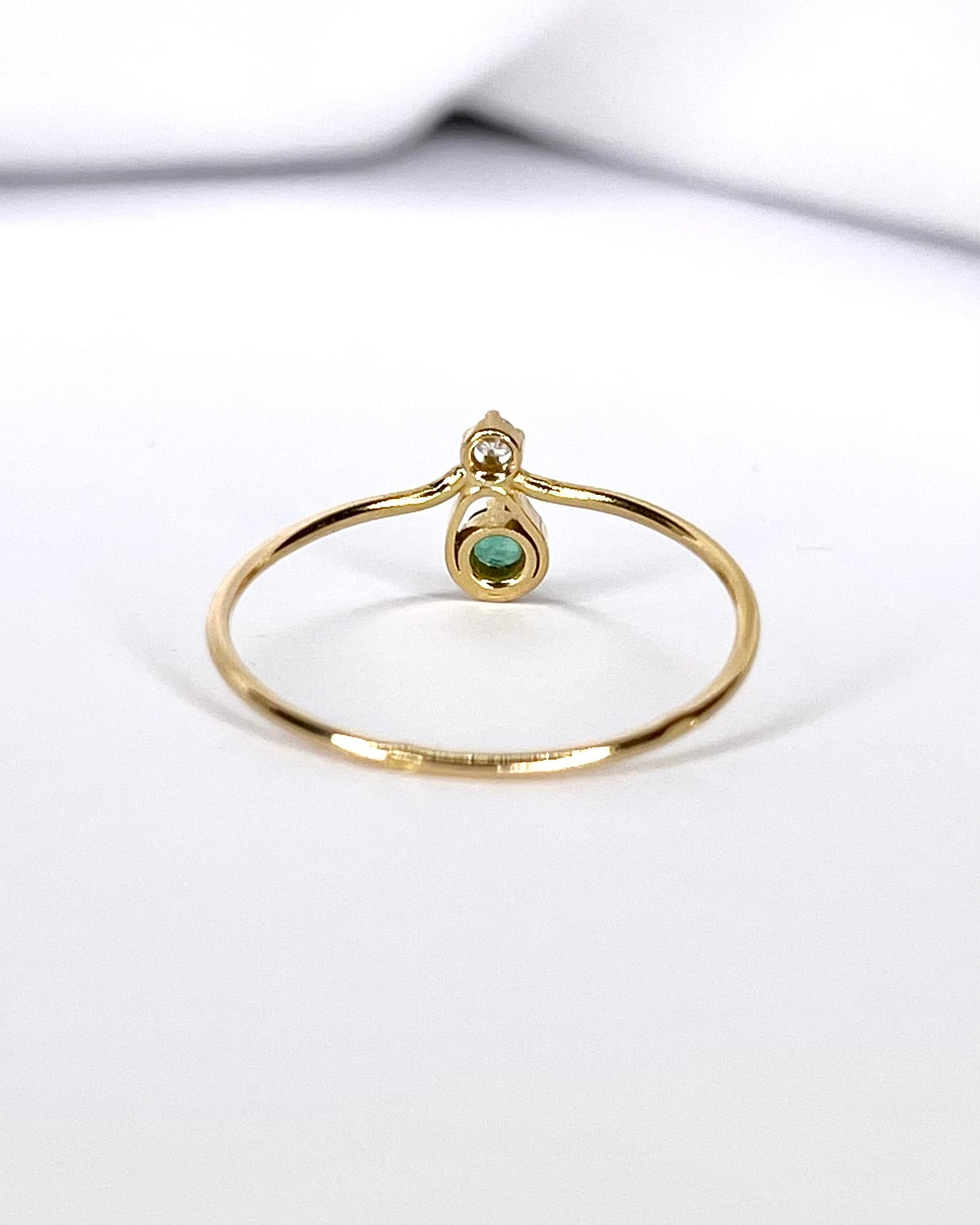 Bague Toi & Moi Émeraude & Diamant "Lou"
