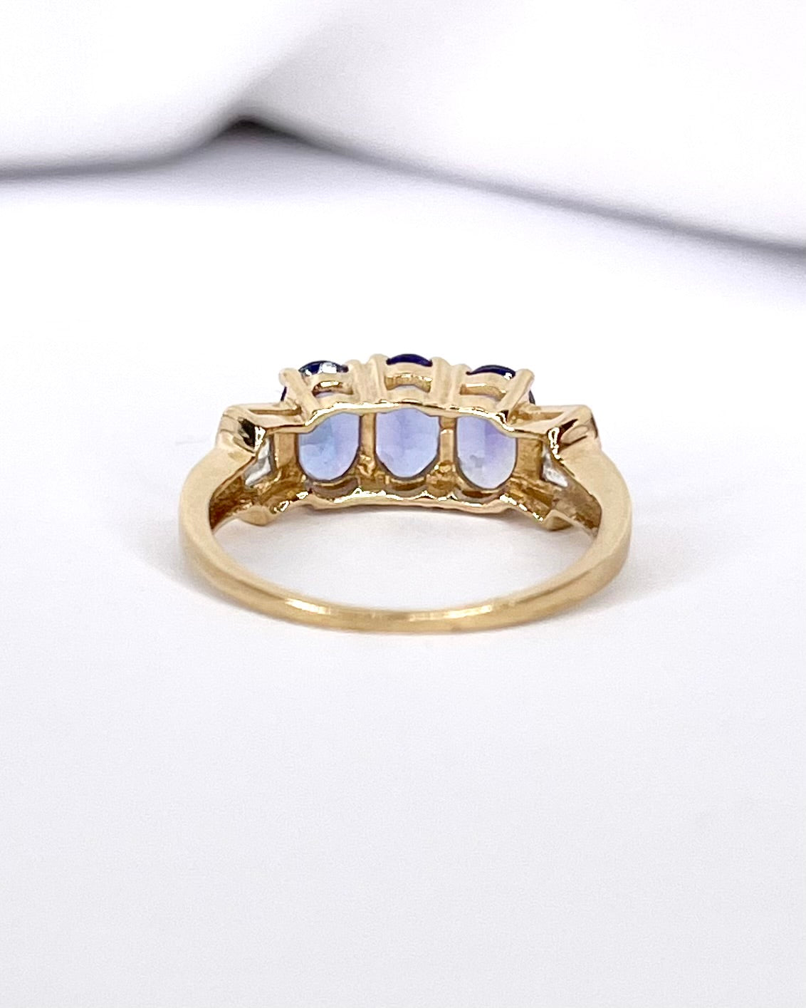 Bague Trilogie Tanzanites 1.35 carat & Diamants "Cléa"