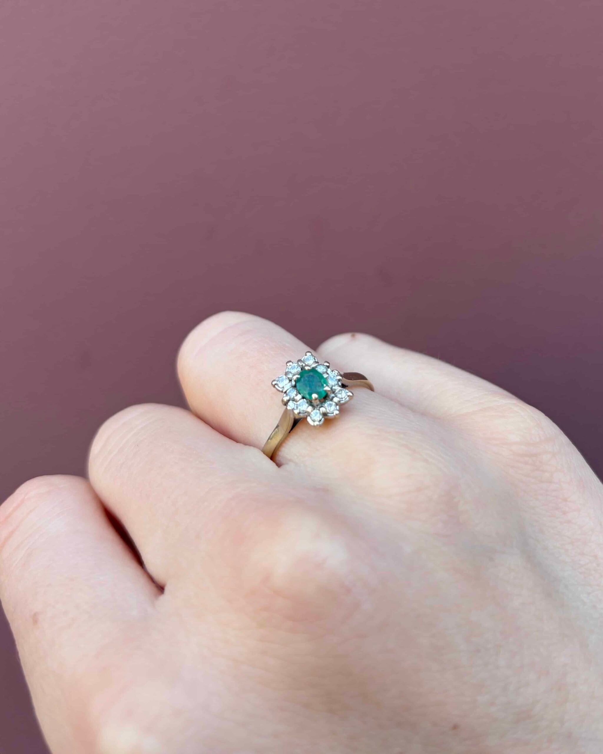 Bague Marguerite Émeraude & Diamants "Adelyn"