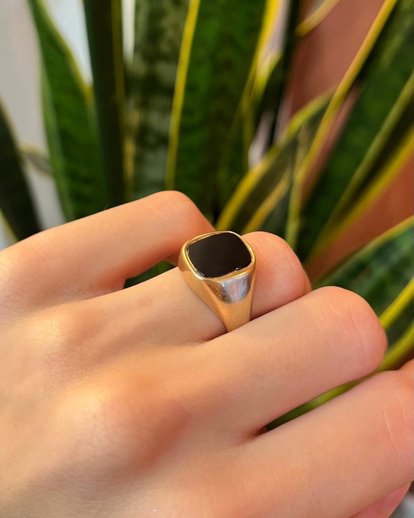 Bague Chevalière Onyx "Ainsley"