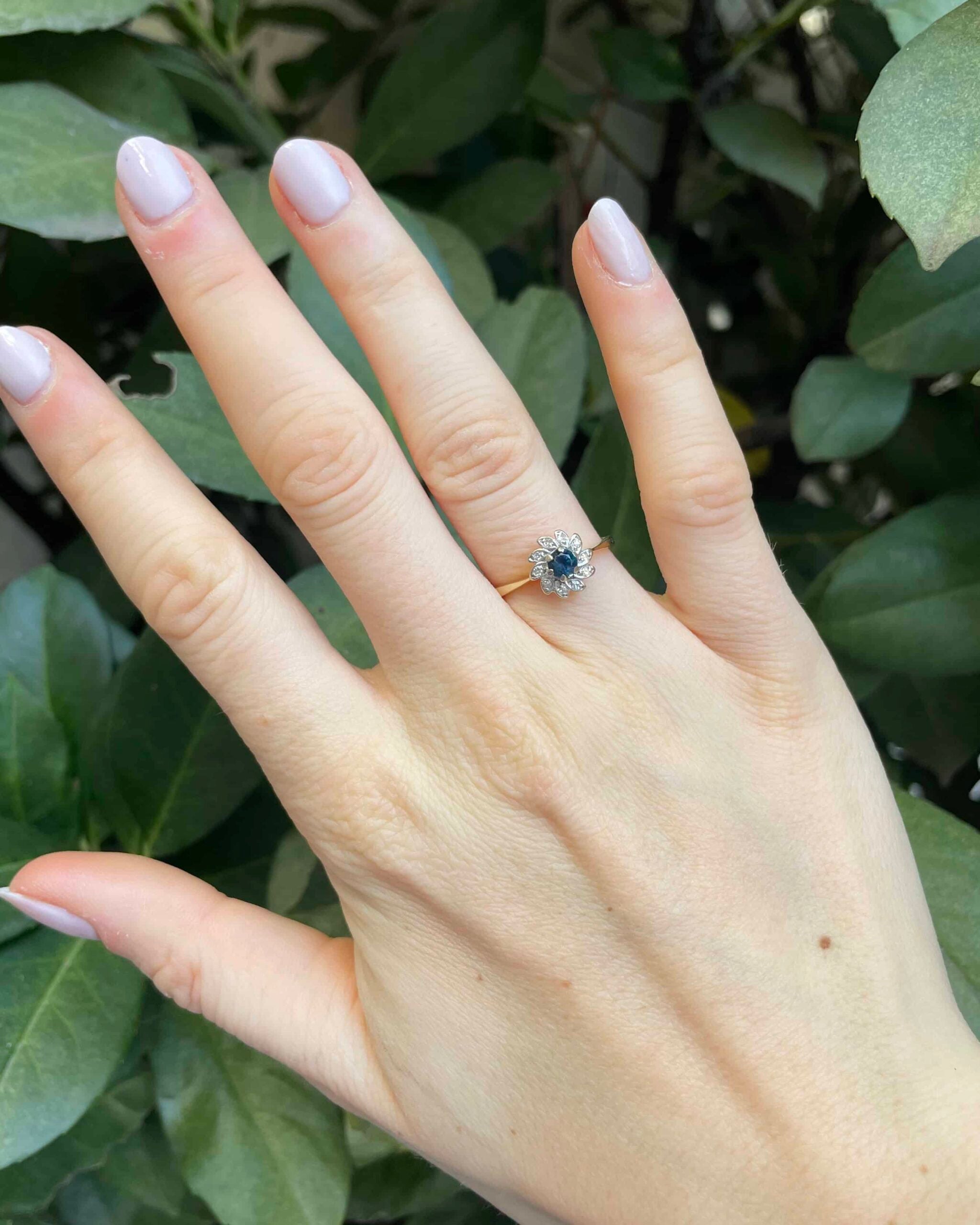 "Tessa" Sapphire & Diamond Daisy Ring
