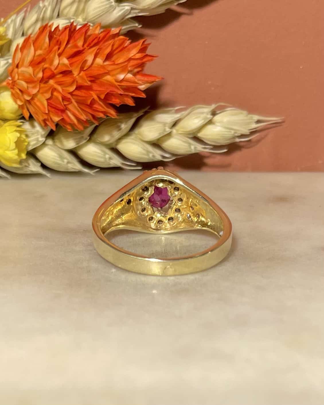 Bague Jonc Tourbillon Diamants & Rubis "Perine" - Elliade Paris